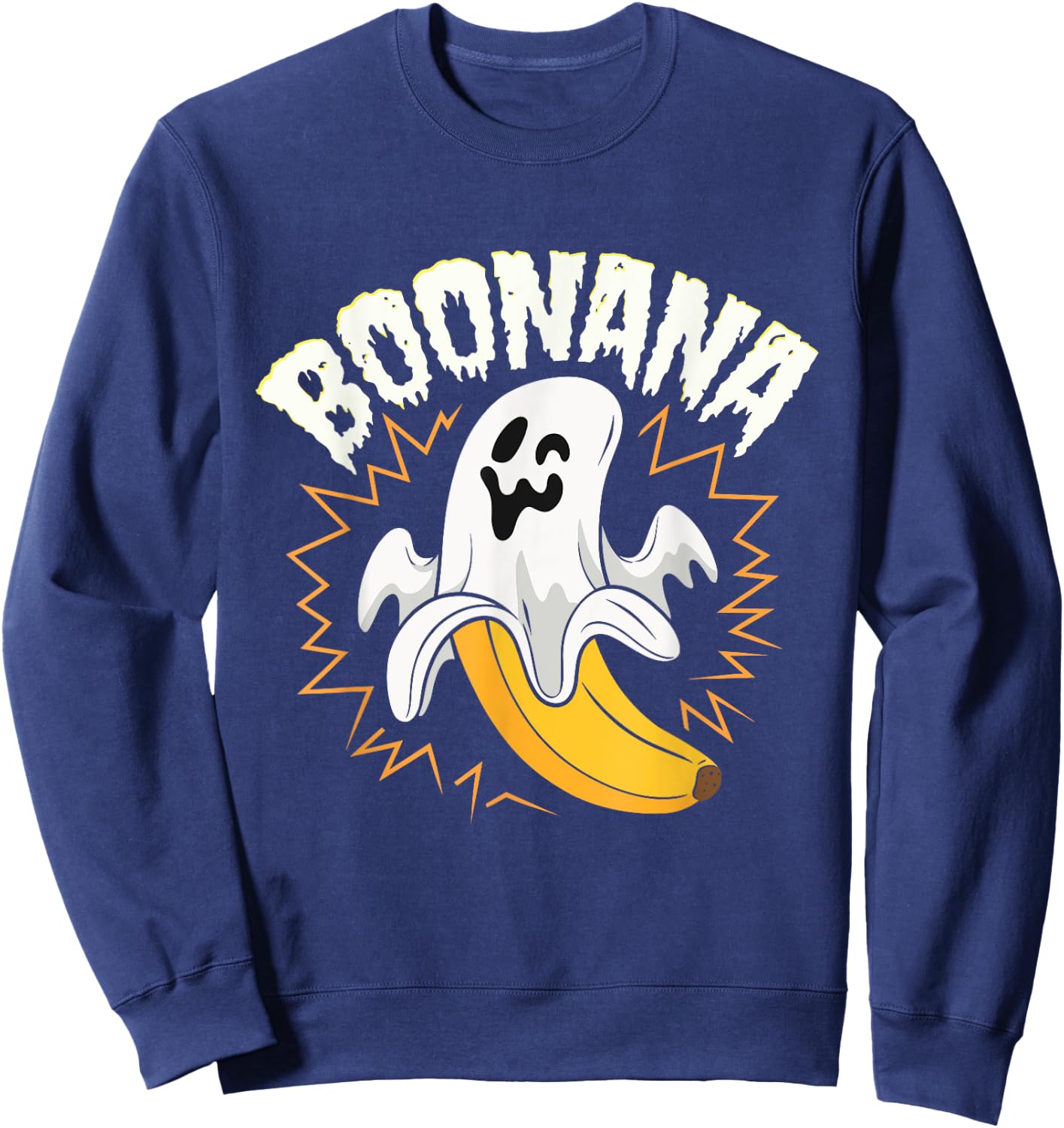 Boonana Cute Ghost Banana Halloween Costume Men Women Kids Sweatshirt - Sweatshirt | Navy