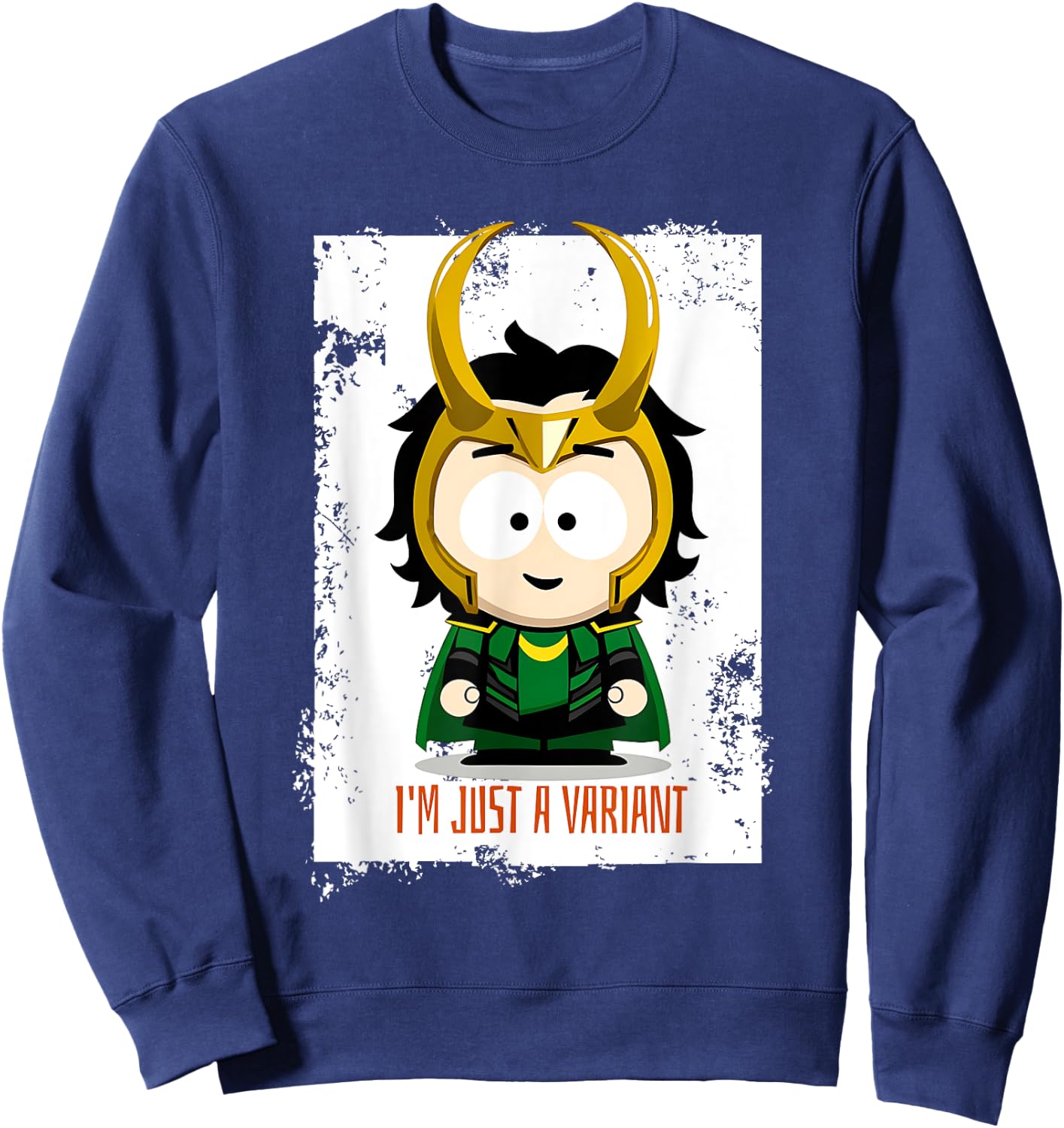 Cute Loki Variant Meme - I'm Just a Variant Chibi Character Sweatshirt - Sweatshirt | Navy