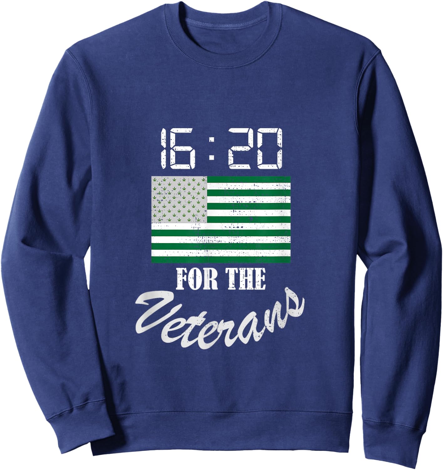 Funny Veterans Weed Smoker Marijuana Gift Sweatshirt - Sweatshirt | Navy