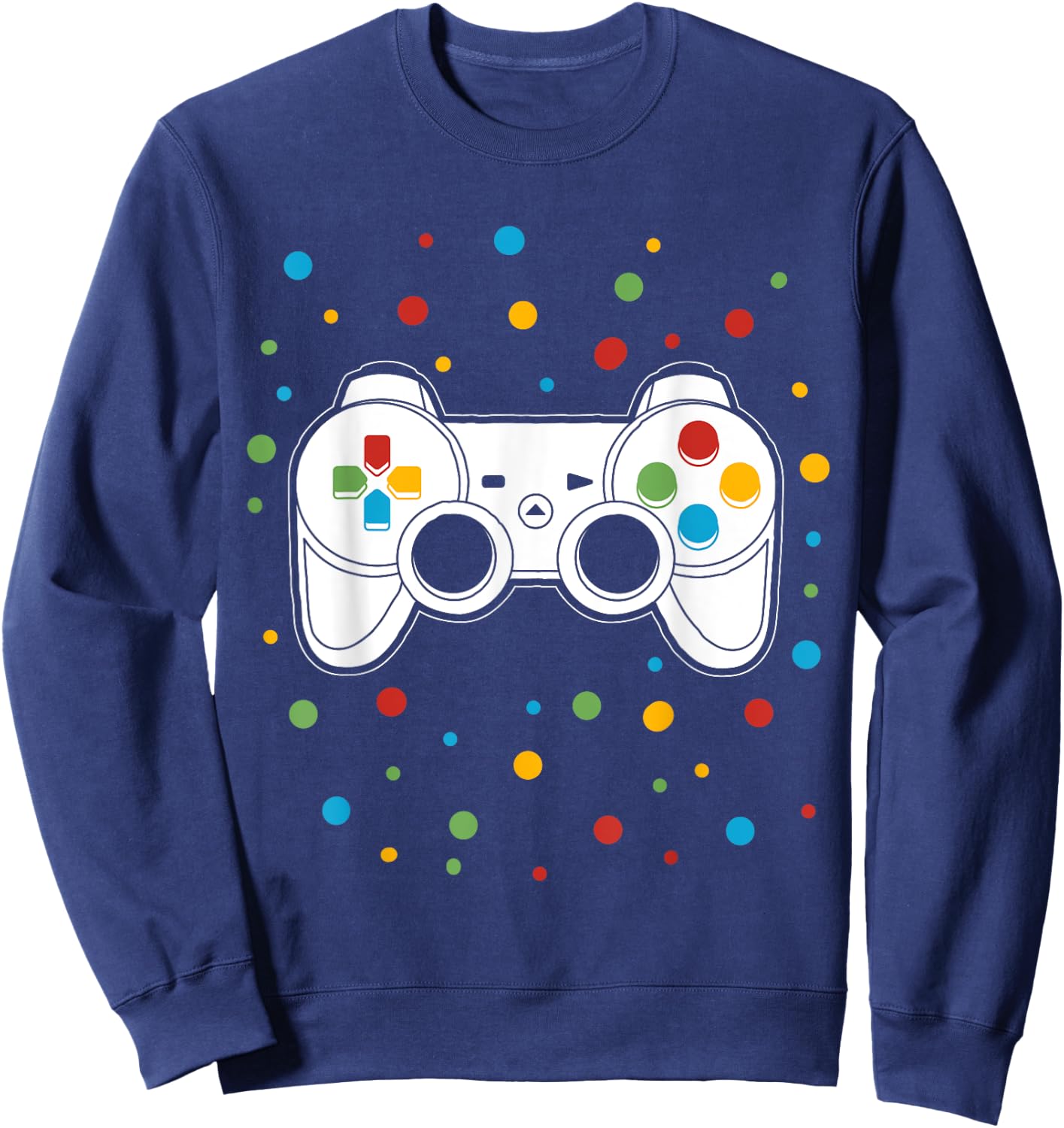Dot Video Game Gamer Colorful Polka Dot Boy Kid Teen Youth Sweatshirt - Sweatshirt | Navy