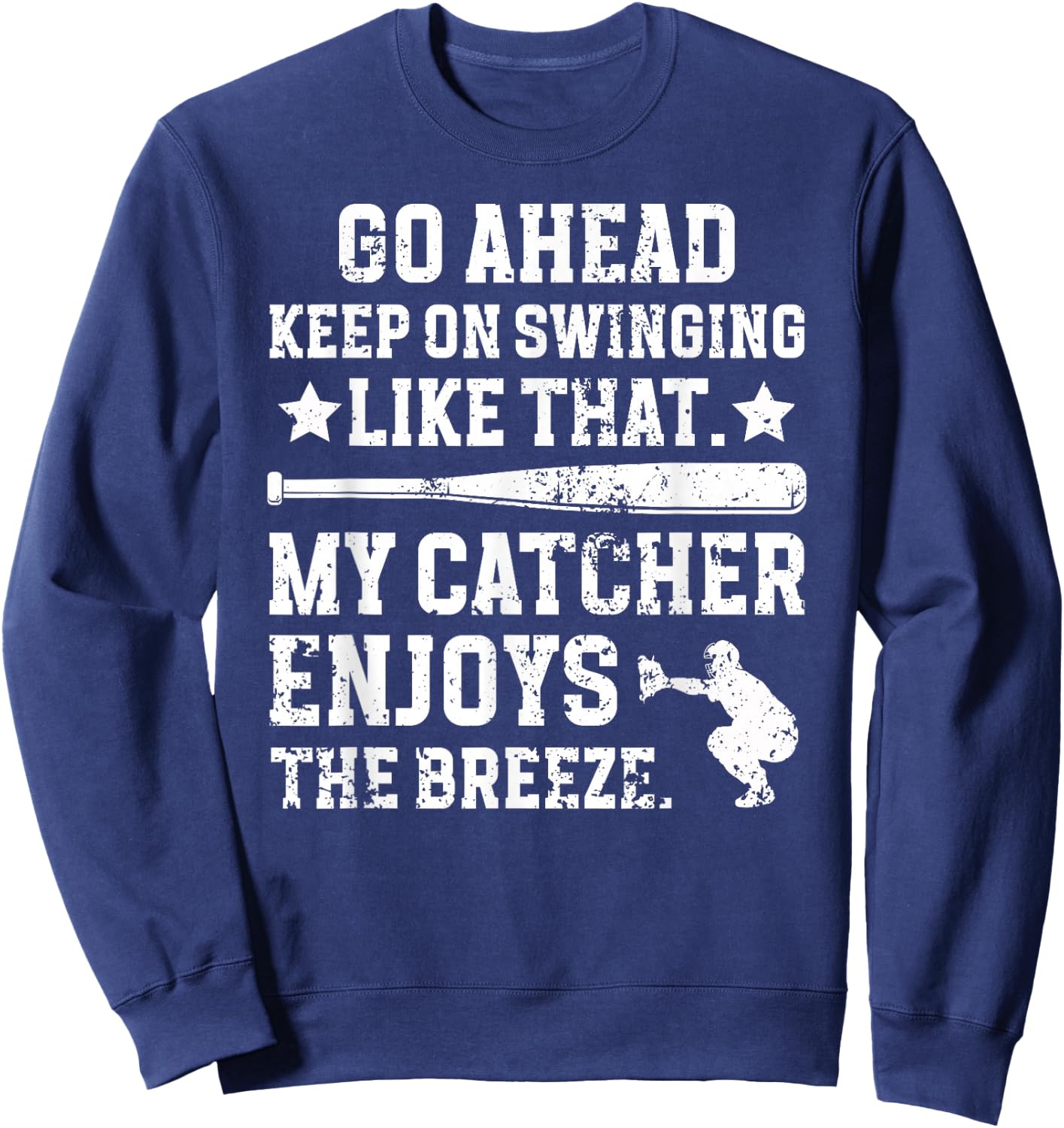 Funny Baseball Catcher Mom Of A Baseball Catcher Mama Sweatshirt - Sweatshirt | Navy
