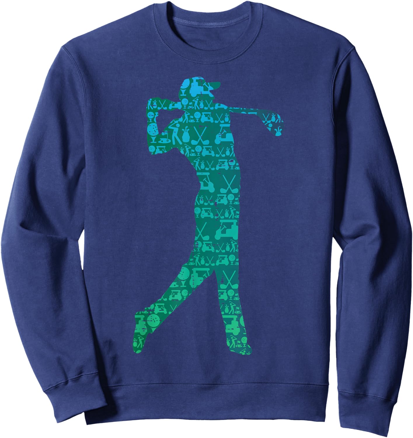 Golfer Silhouette Golf Things Golfing Dad Men Women Kids Sweatshirt - Sweatshirt | Navy