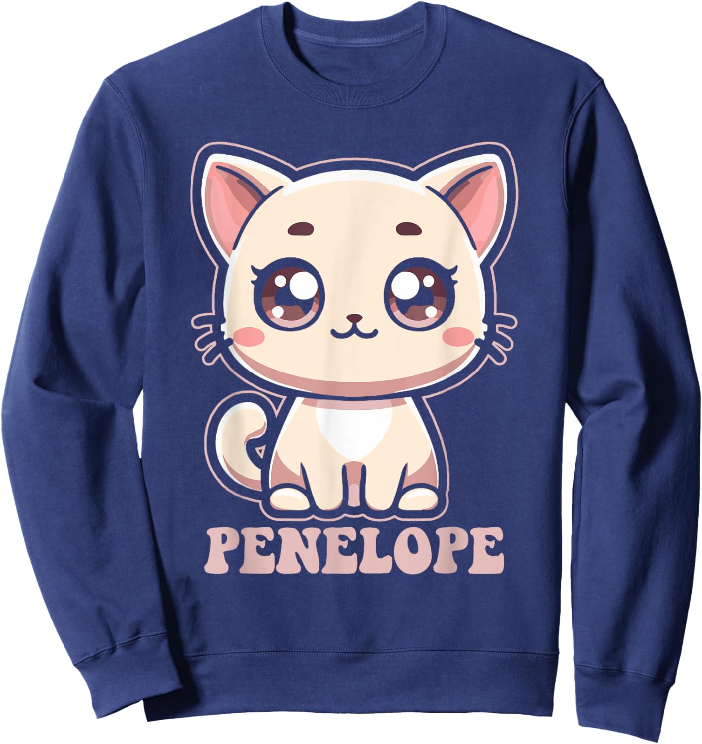 Penelope Cute Kitty Cat Design for Girls Name Penelope Sweatshirt - Sweatshirt | Navy