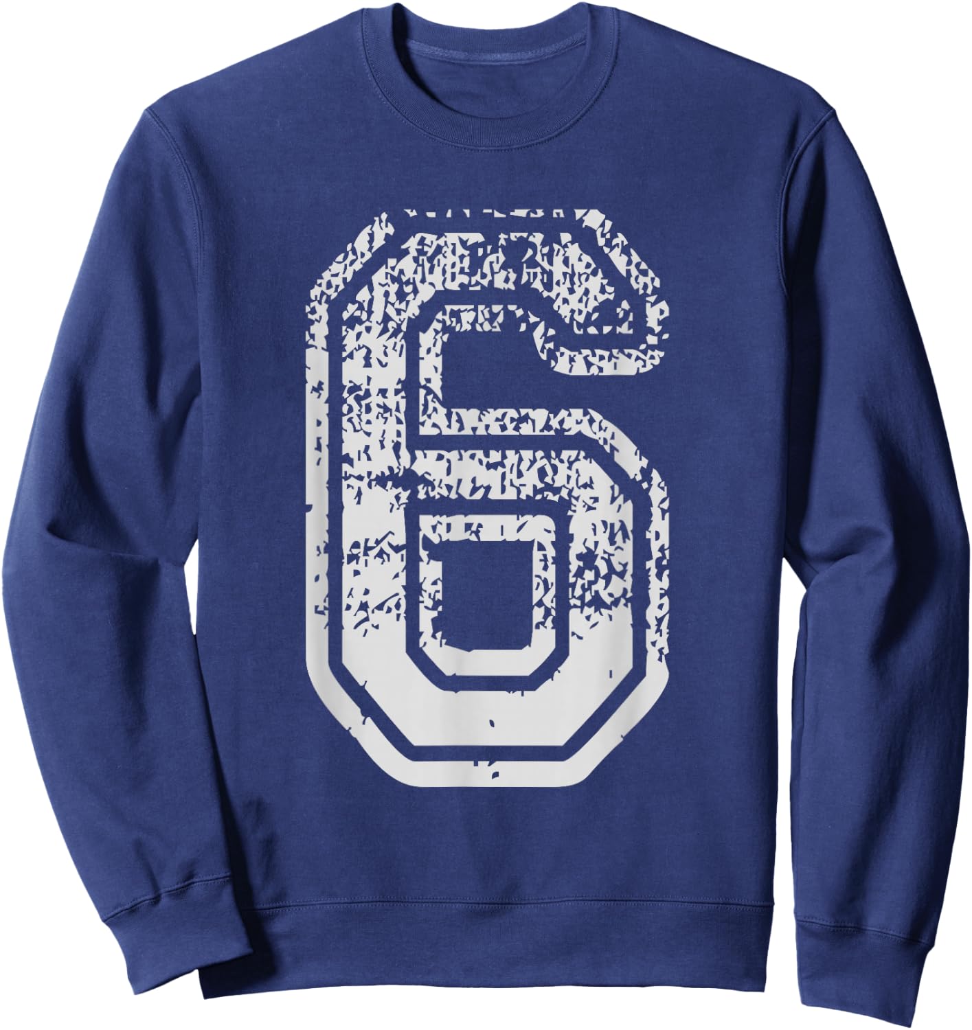 Team Jersey Uniforms Number 6 six School Sports Birthdays Sweatshirt - Sweatshirt | Navy