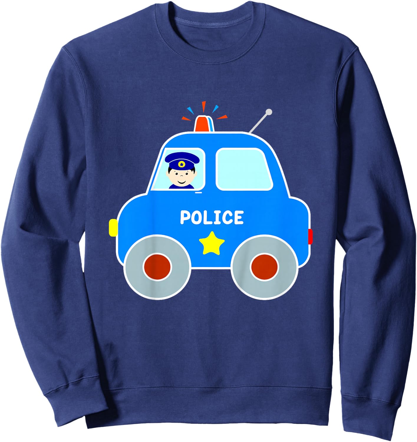 Police Car Toddler Boys Girls Cute Cop Patrol Vehicle Sweatshirt - Sweatshirt | Navy