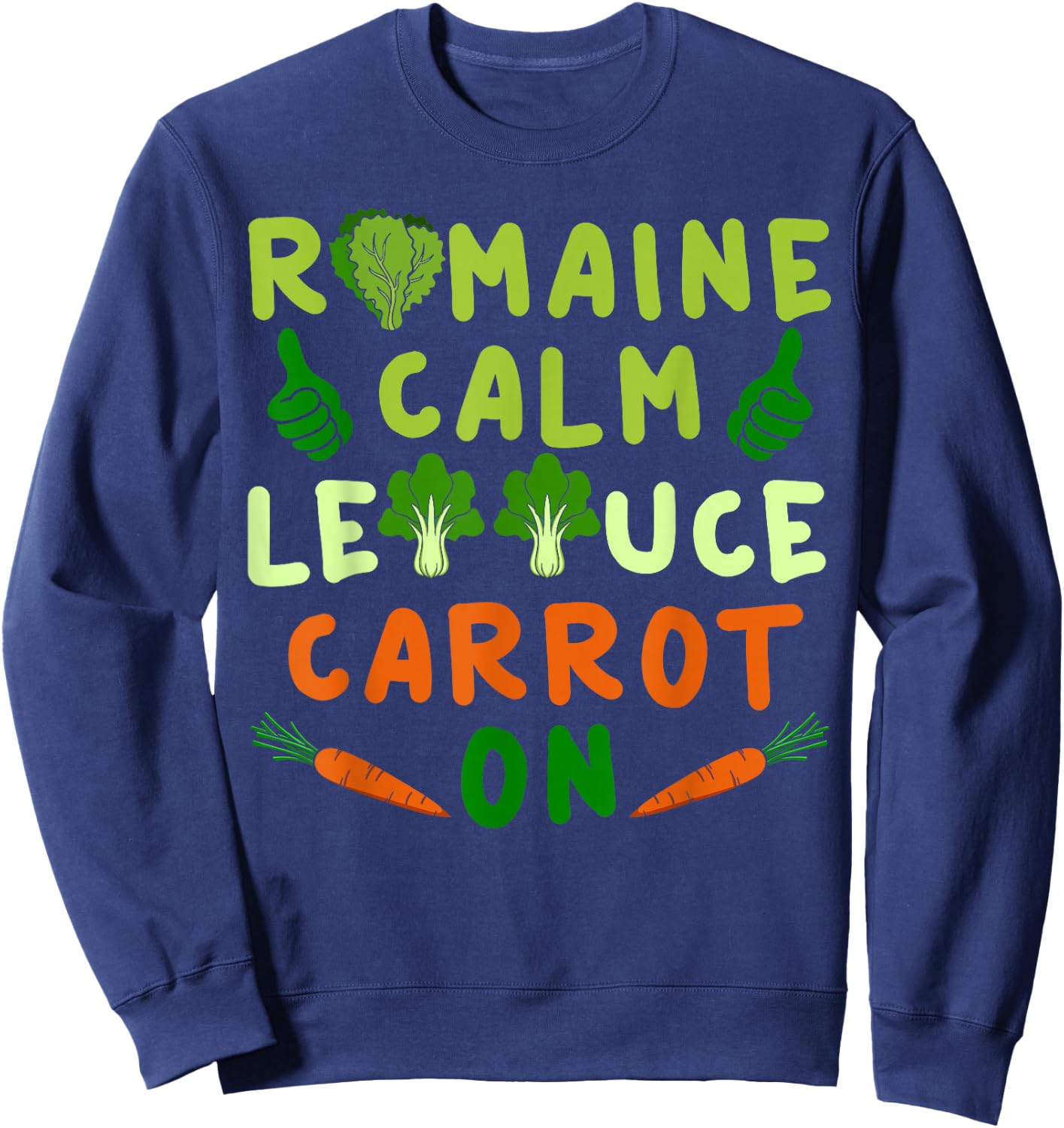 Letttuce Romaine Calm Leaf Vegetable Vegetarian Vegan Sweatshirt - Sweatshirt | Navy