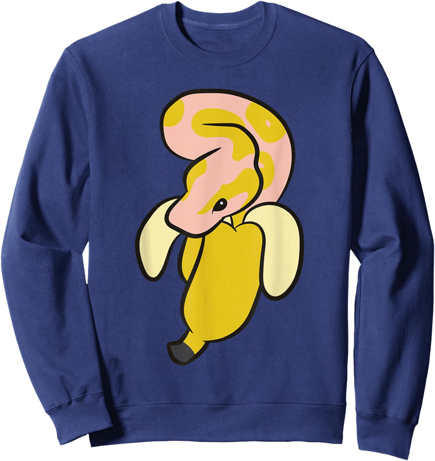 Banana Fruit Funny Banana Ball Python Snake Sweatshirt - Sweatshirt | Navy