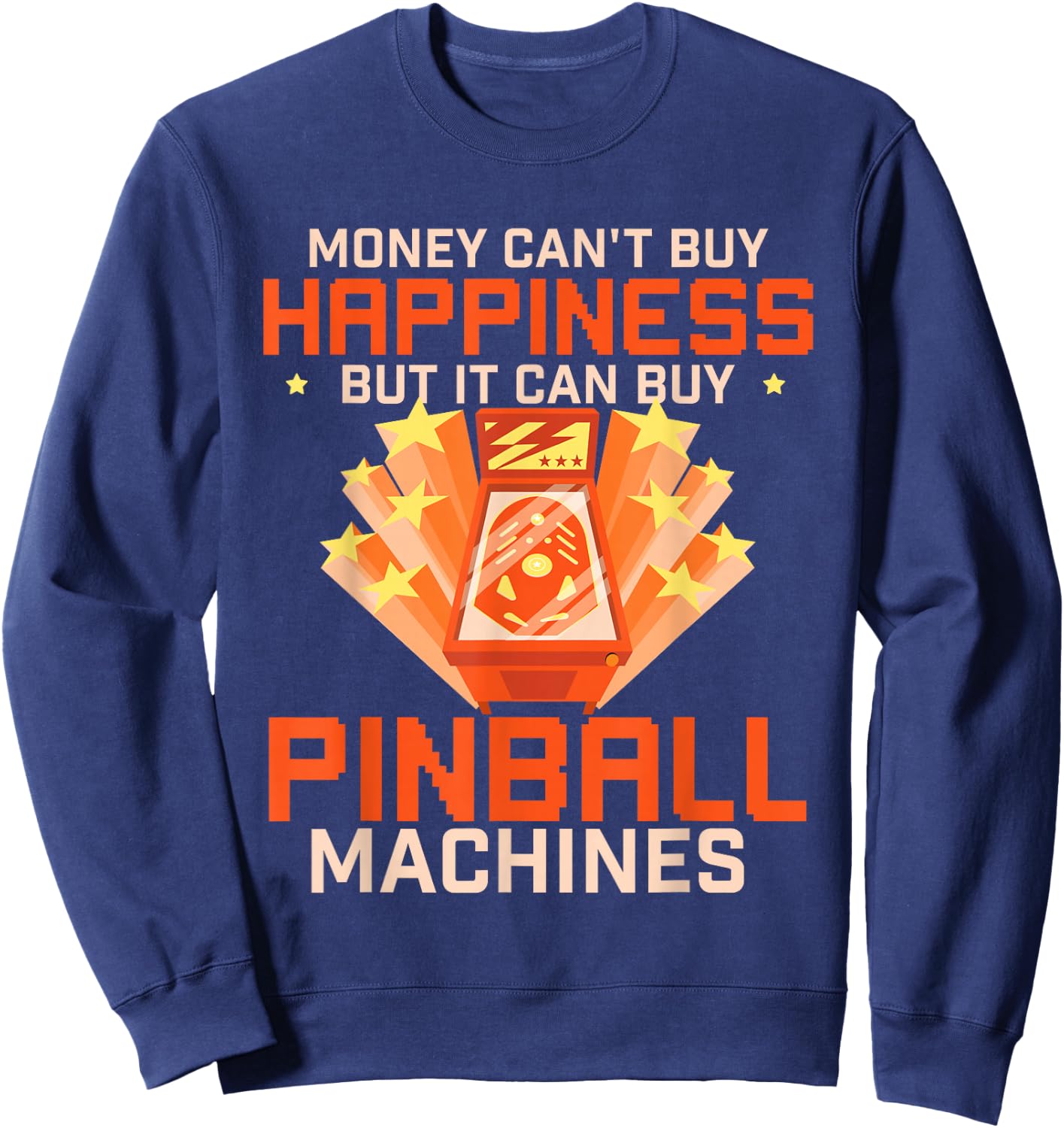Buy Pinball Machines - Vintage Multiball Pinball Arcade Game Sweatshirt - Sweatshirt | Navy