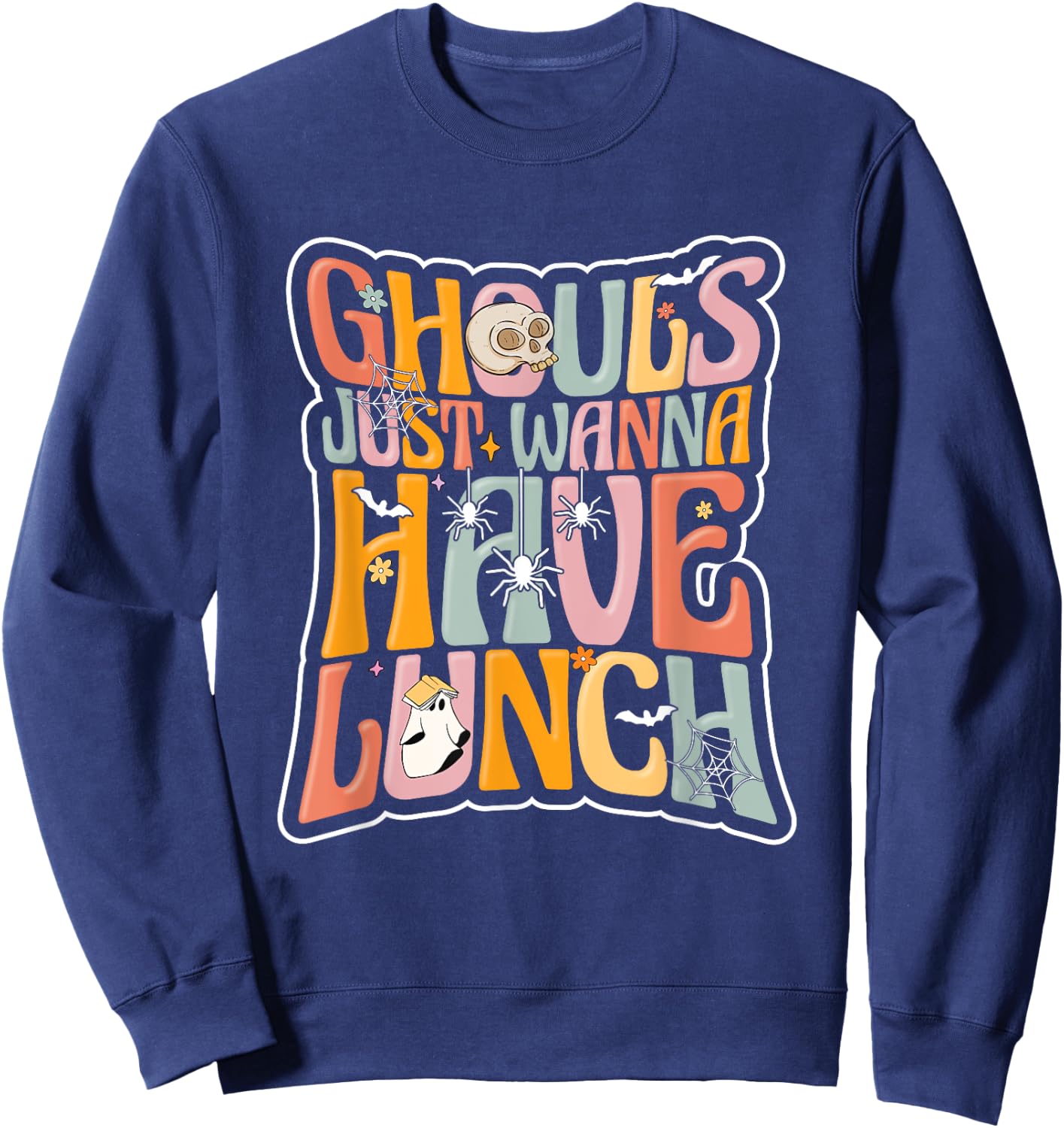 School Cafeteria Worker Back To School Halloween Lunch Lady Sweatshirt - Sweatshirt | Navy