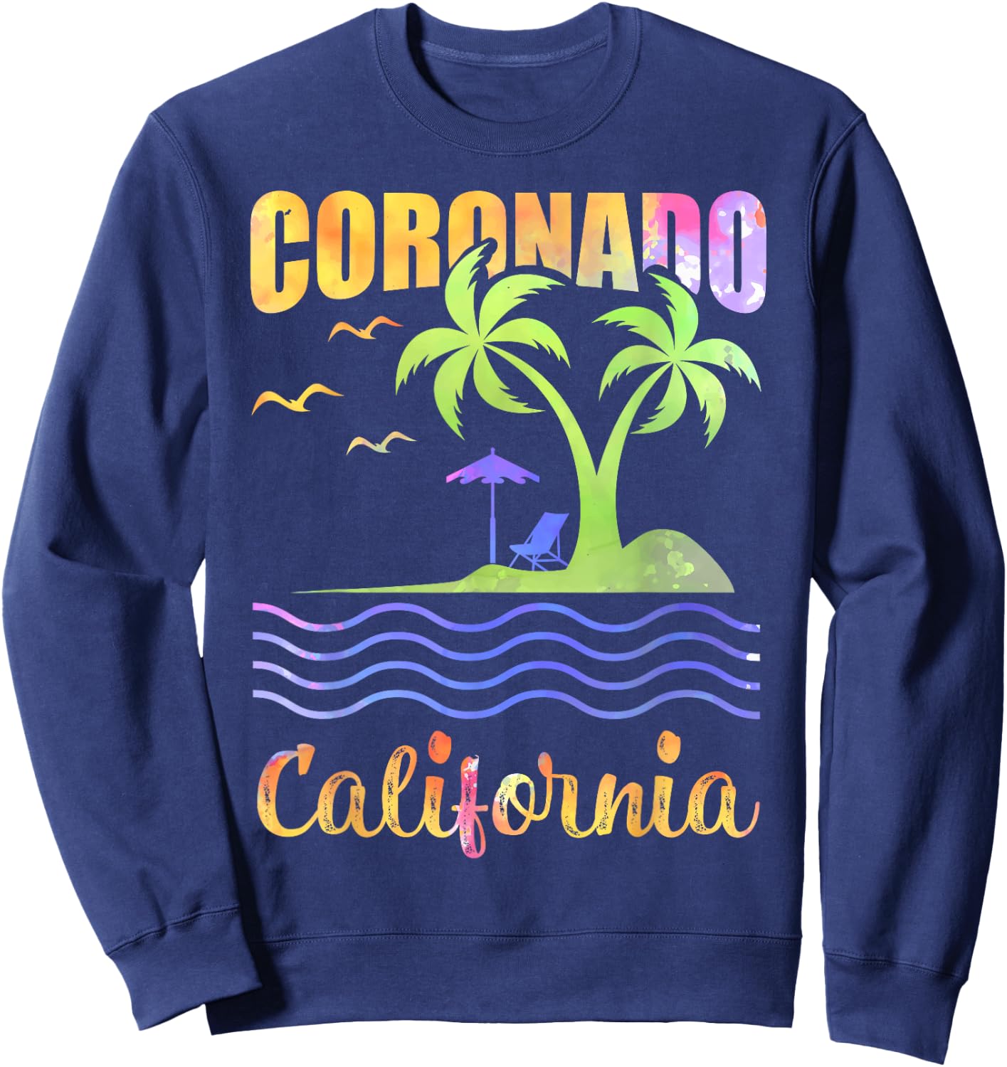 Summer Vacation Retro Sunset California Coronado Beach Women Kids Sweatshirt - Sweatshirt | Navy