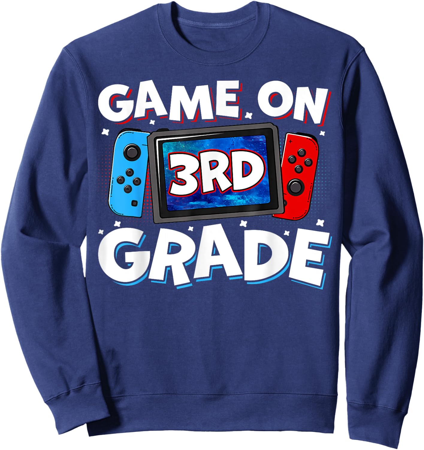 Game On 3rd Grade Video Gamer Third Grade Level Kids Boys Sweatshirt - Sweatshirt | Navy