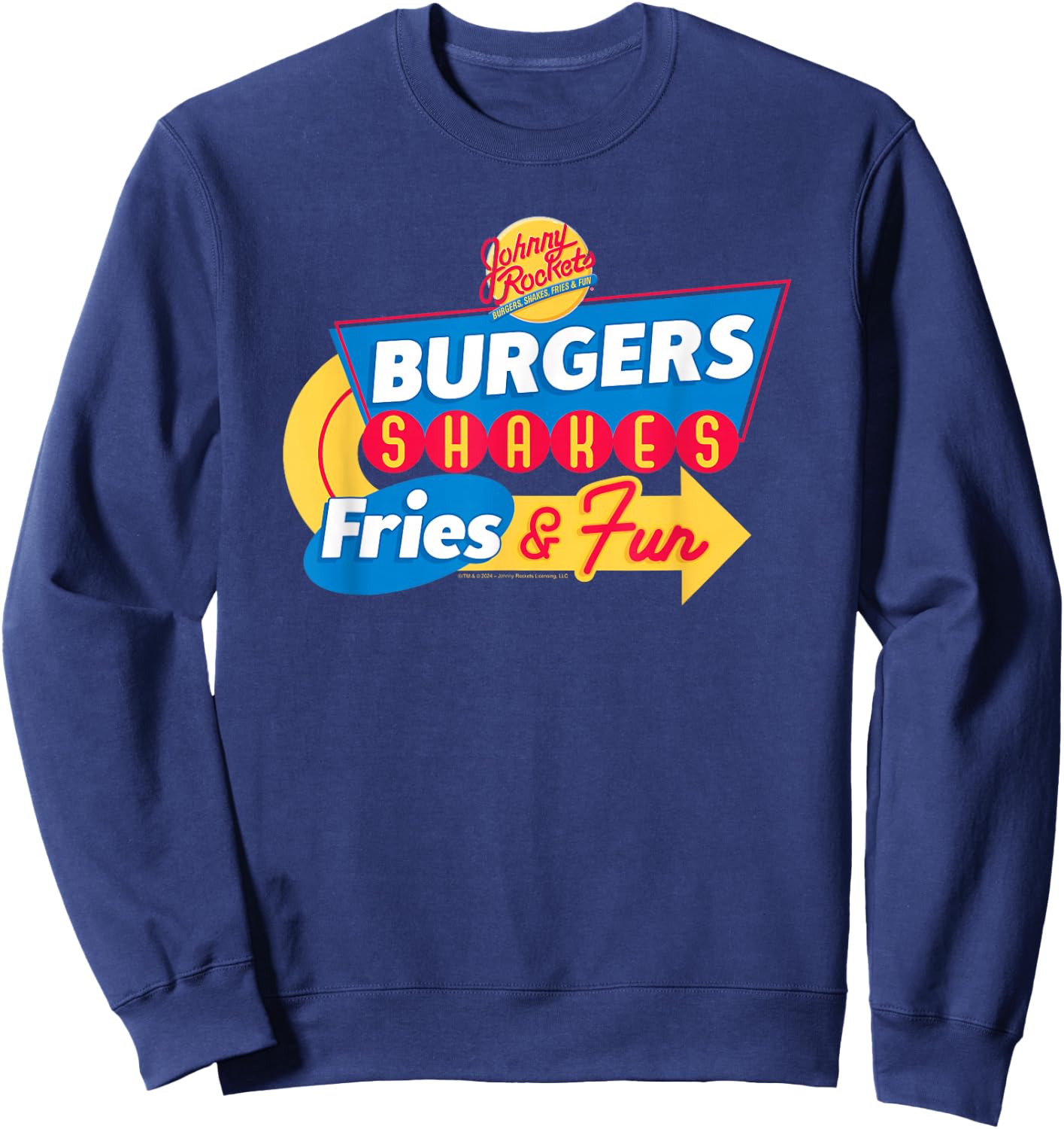 Johnny Rockets Direction Sign Fast Food Sweatshirt - Sweatshirt | Navy