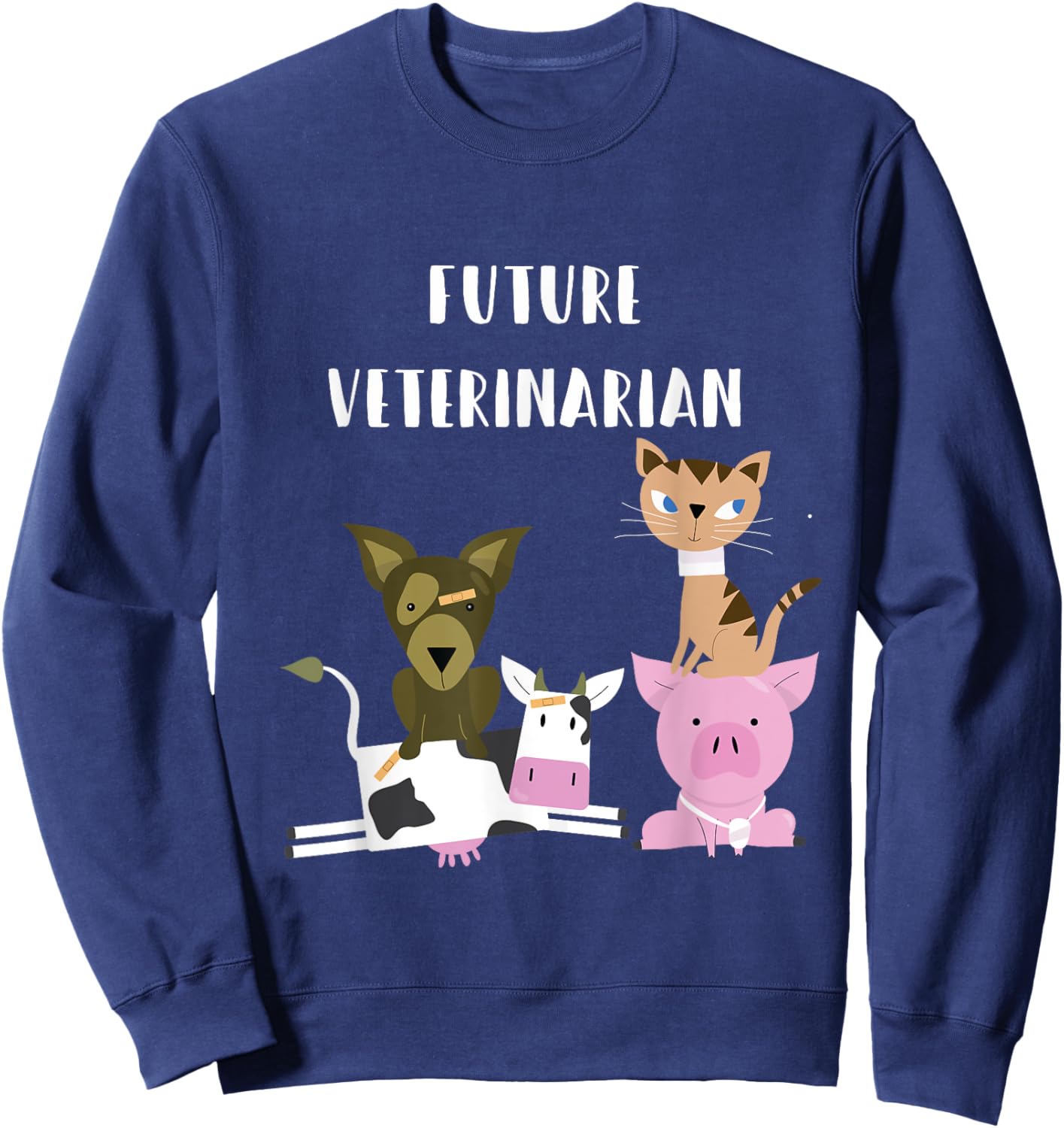 Future Veterinarian Funny Animal Lover T Shirt Sweatshirt - Sweatshirt | Navy