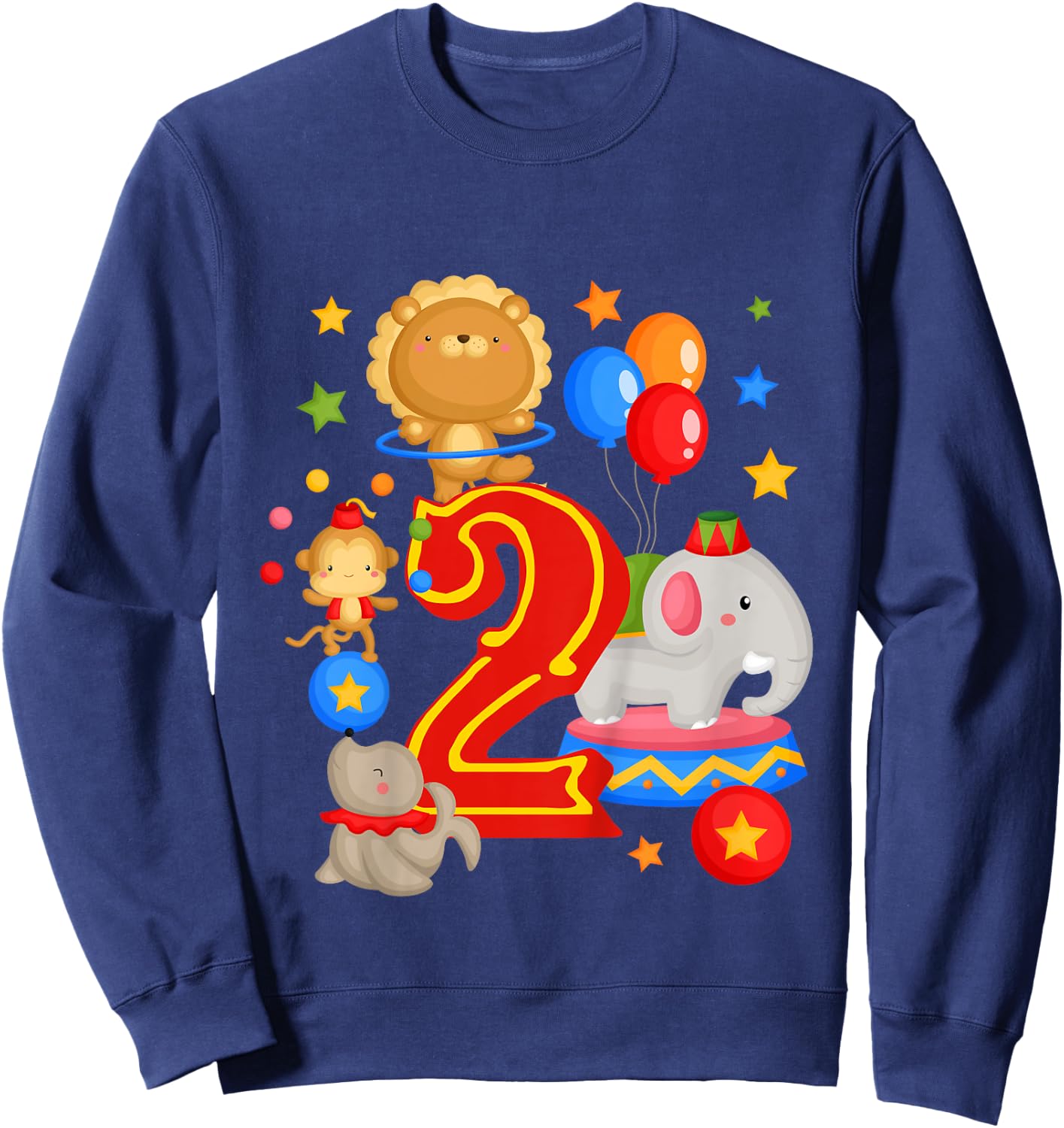 Circus Birthday 2nd Birthday Carnival 2 Years Old Sweatshirt - Sweatshirt | Navy
