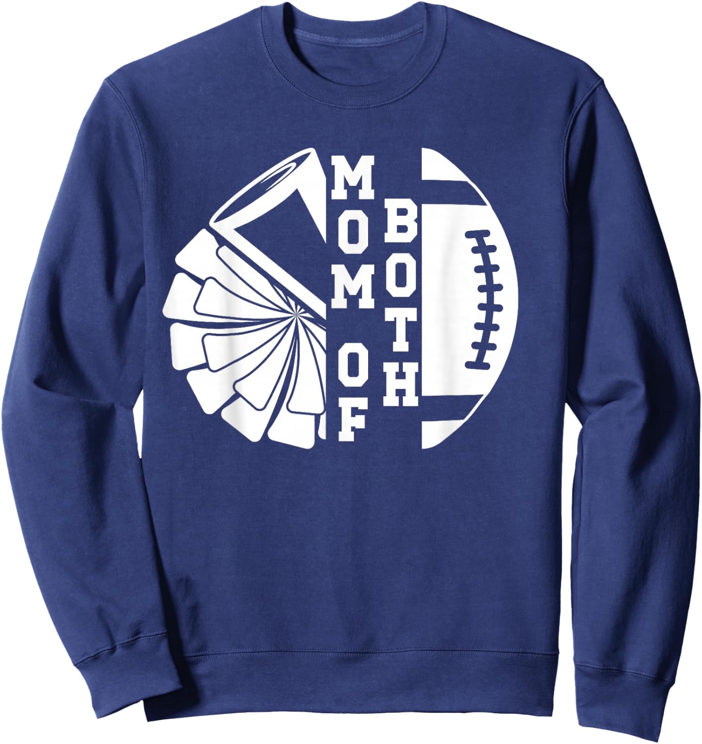 Mom of Both Proud Football and Cheer Mom Sweatshirt - Sweatshirt | Navy