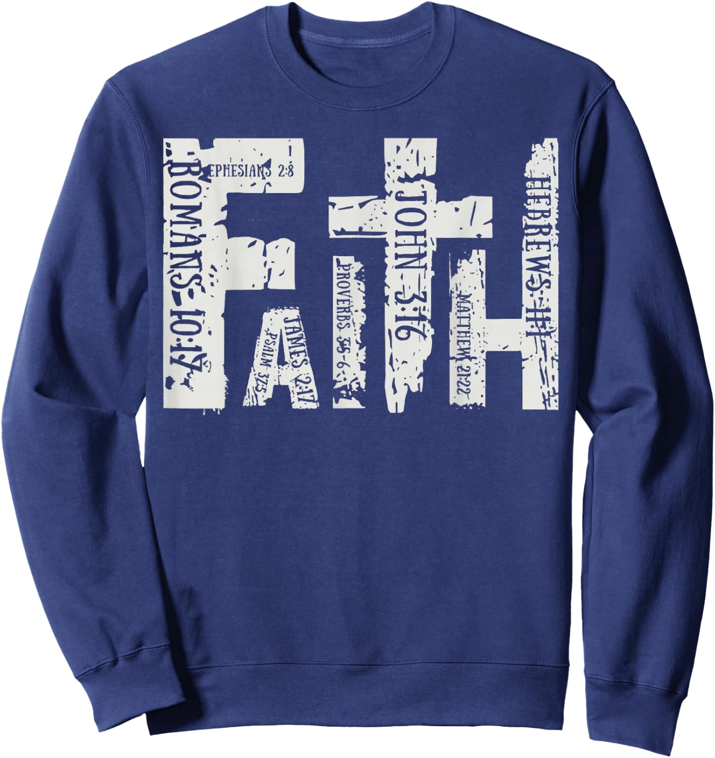 Faith Over Fear Christian Jesus Faith Retro Christian Sweatshirt - Sweatshirt | Navy