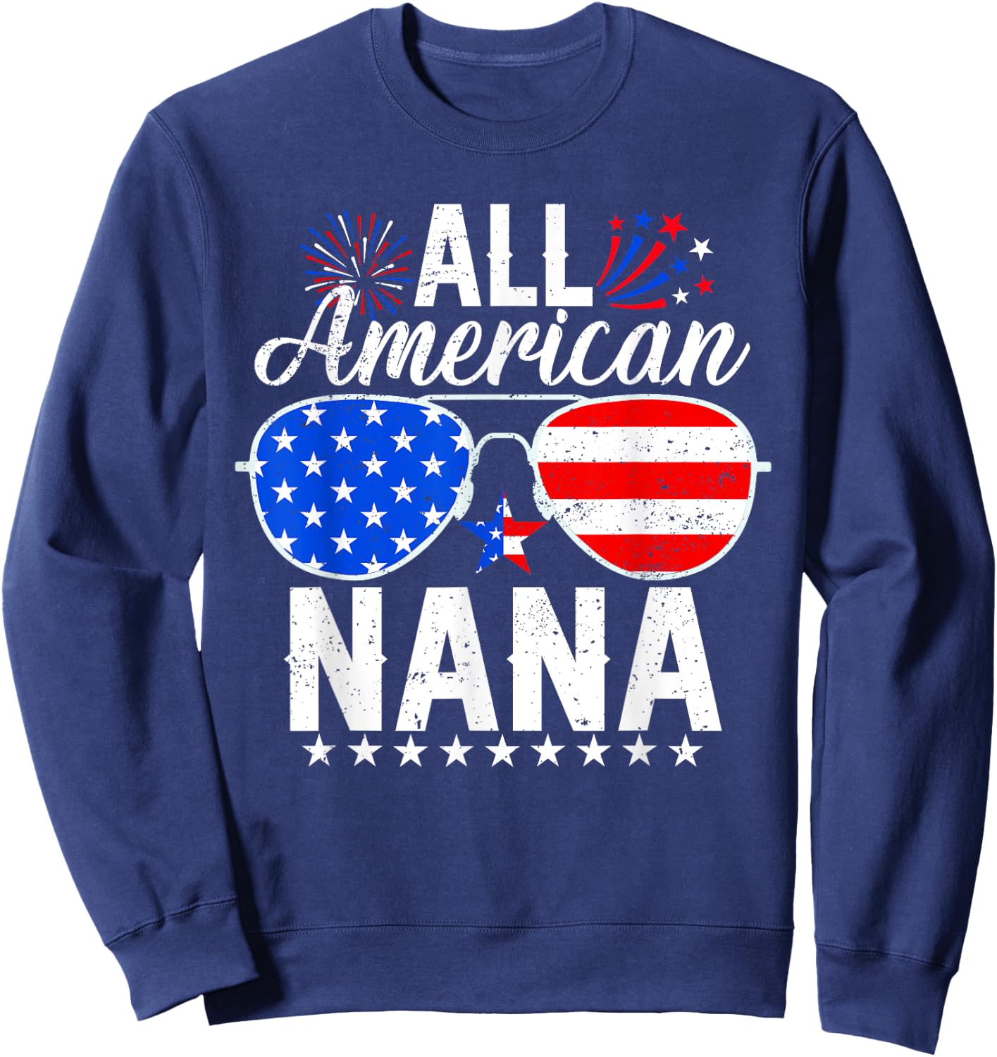 All American Nana Funny 4th of July Family Matching Sweatshirt - Sweatshirt | Navy