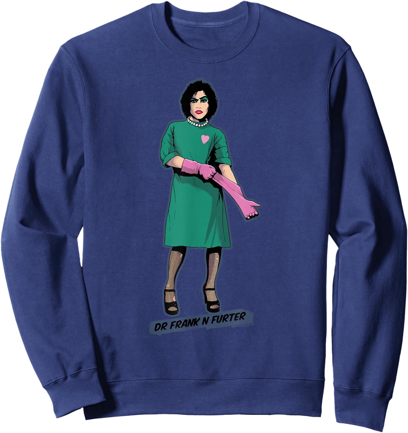 Rocky Horror Show Dr Frank N Furter Pink Gloves Sweatshirt - Sweatshirt | Navy
