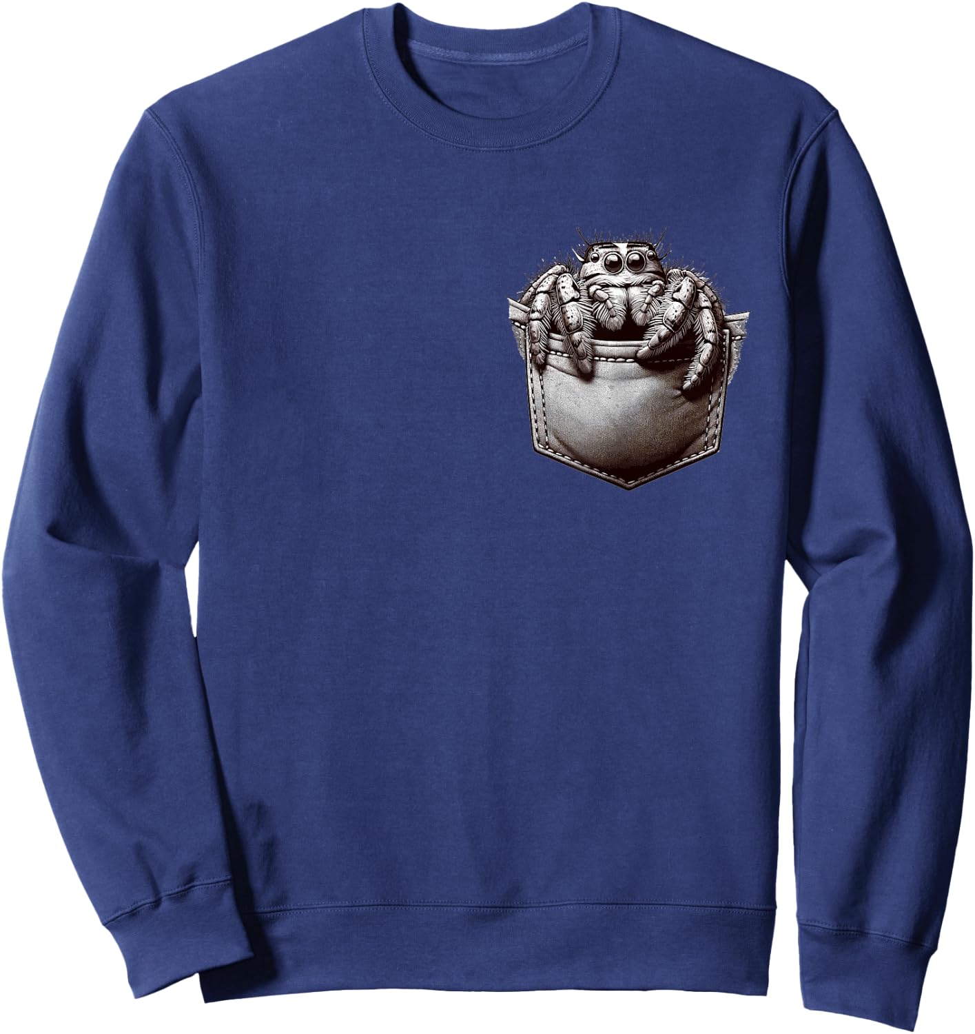 Jumping Spider in Pocket Cute little Jumping Spider Sweatshirt - Sweatshirt | Navy
