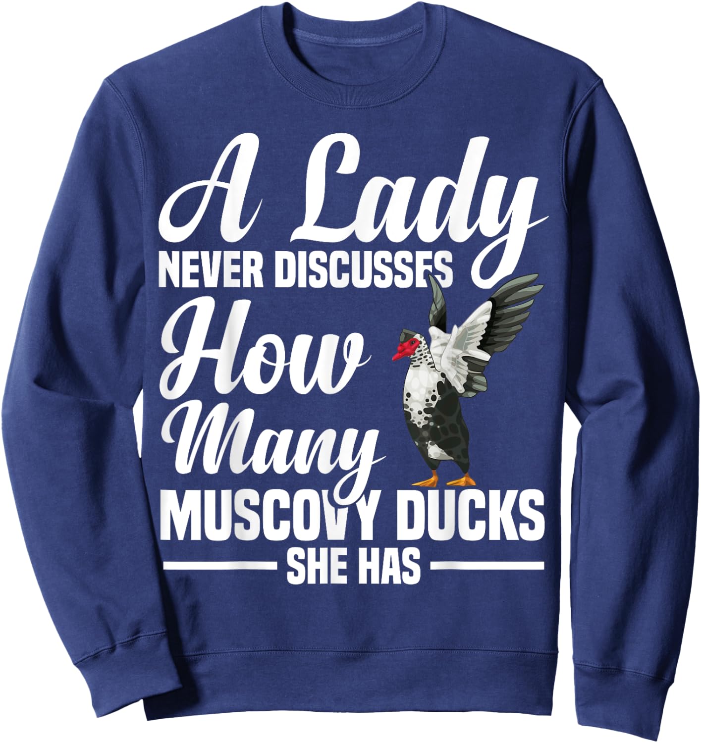 Muscovy Duck Plush Muscovy Duck Toys Ornament Muscovy Ducks Sweatshirt - Sweatshirt | Navy
