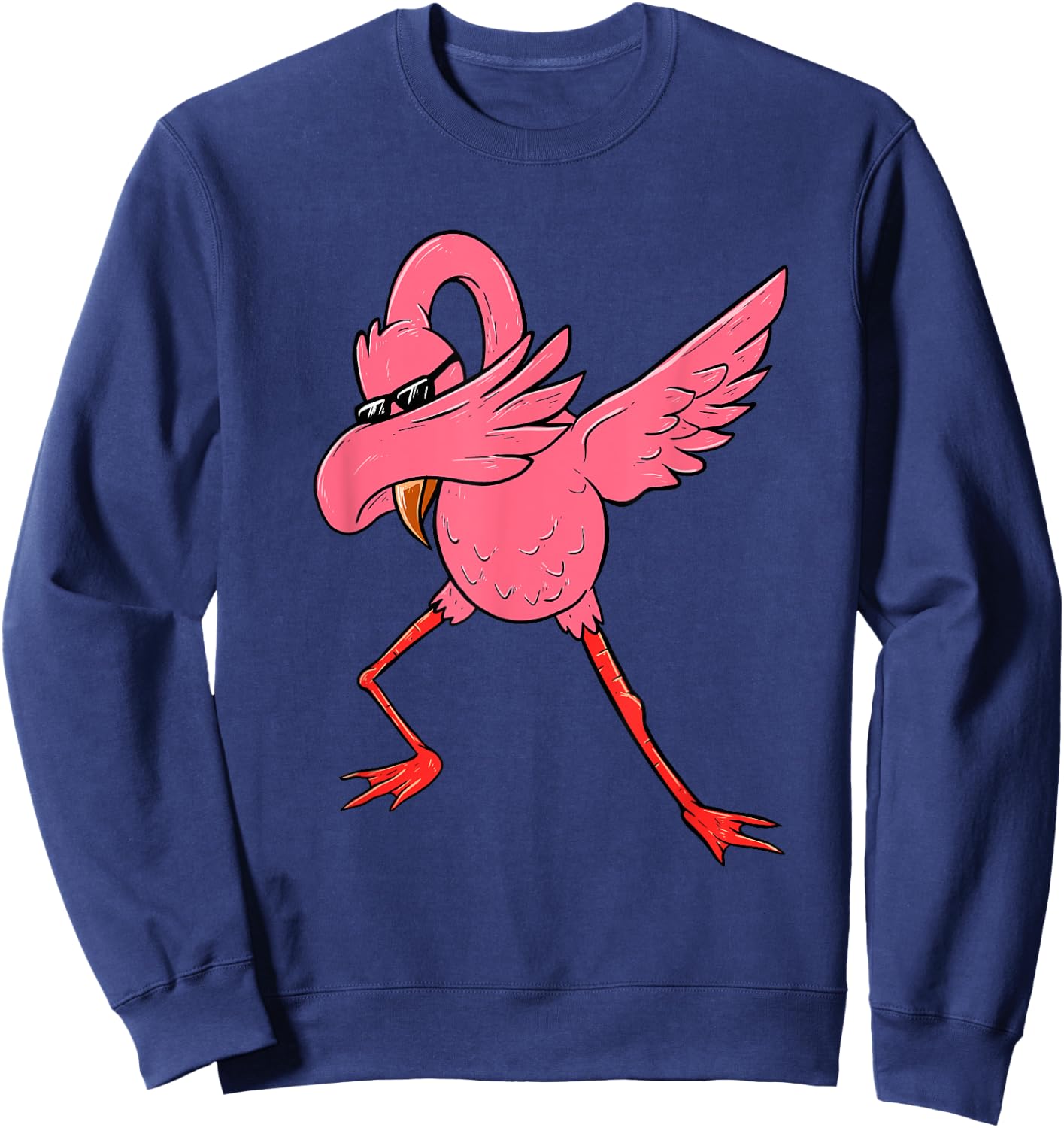 Dabbing Flamingo - Cute Flamingo Zoo Animal Sweatshirt - Sweatshirt | Navy