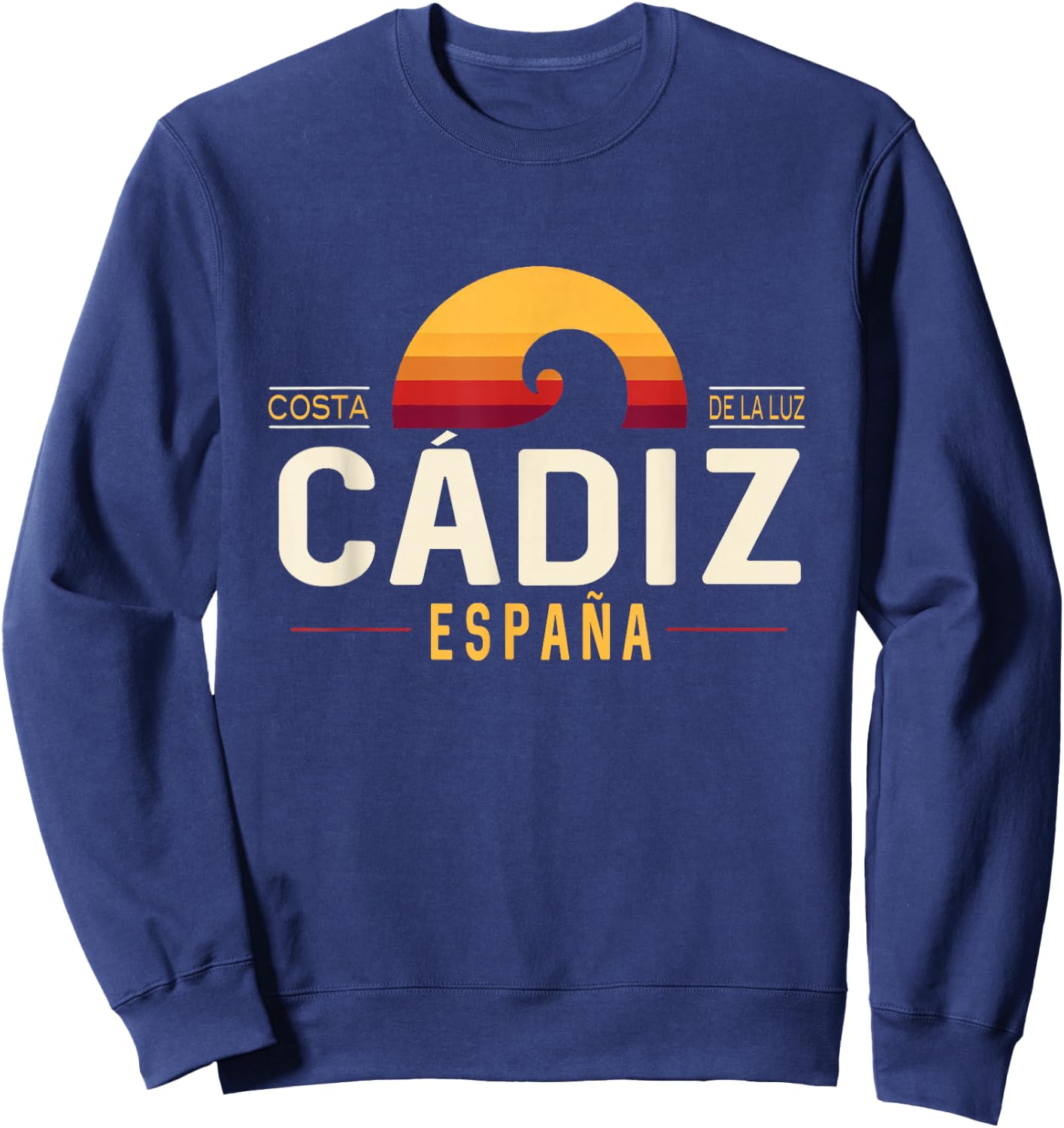 Cadiz Spain | Cádiz Costa de la Luz España Retro Wave Logo Sweatshirt - Sweatshirt | Navy