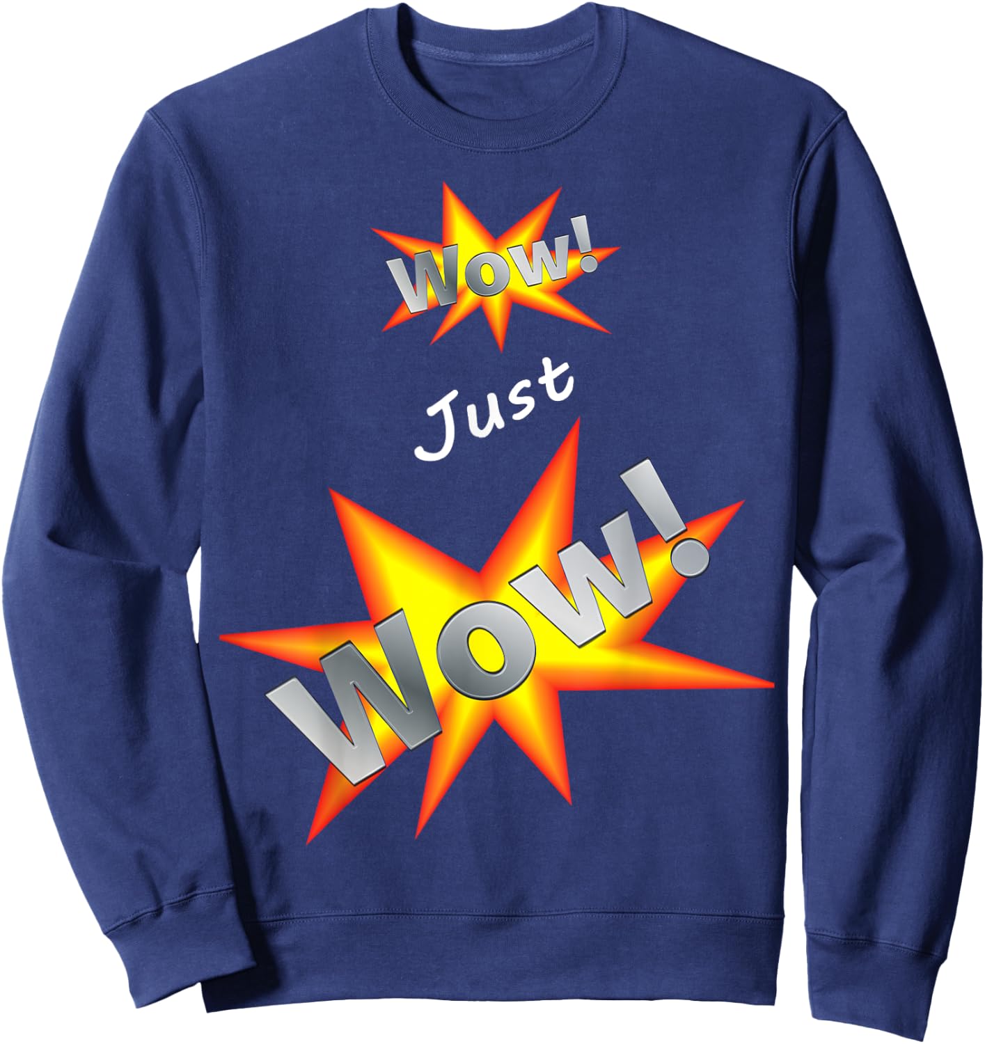 Wow just wow show your appreciation and surprise pop art Sweatshirt - Sweatshirt | Navy