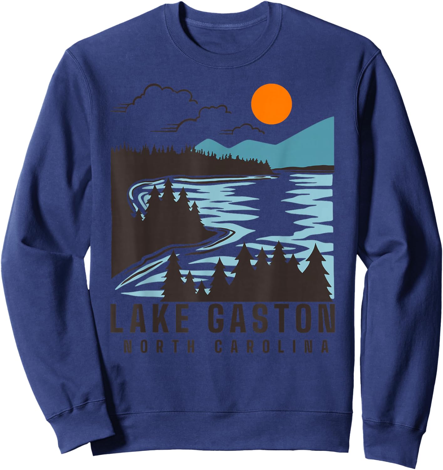 Lake Gaston North Carolina Summer Lake Life Boating Sweatshirt - Sweatshirt | Navy
