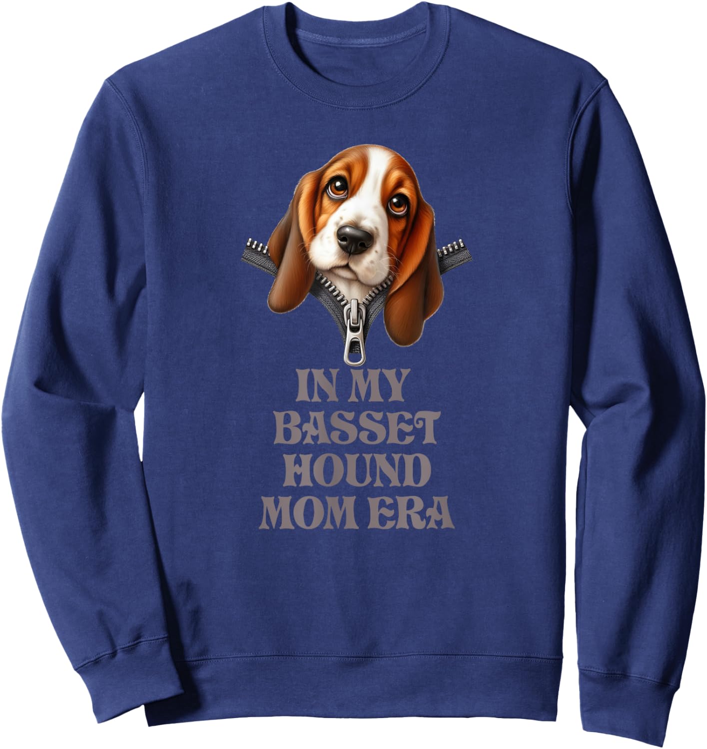 In My Basset Hound Mom Era Sweatshirt - Sweatshirt | Navy