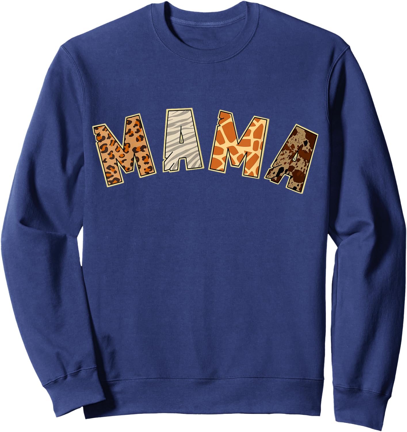 Mama Animal Print Leopard Cheetah Sweatshirt - Sweatshirt | Navy
