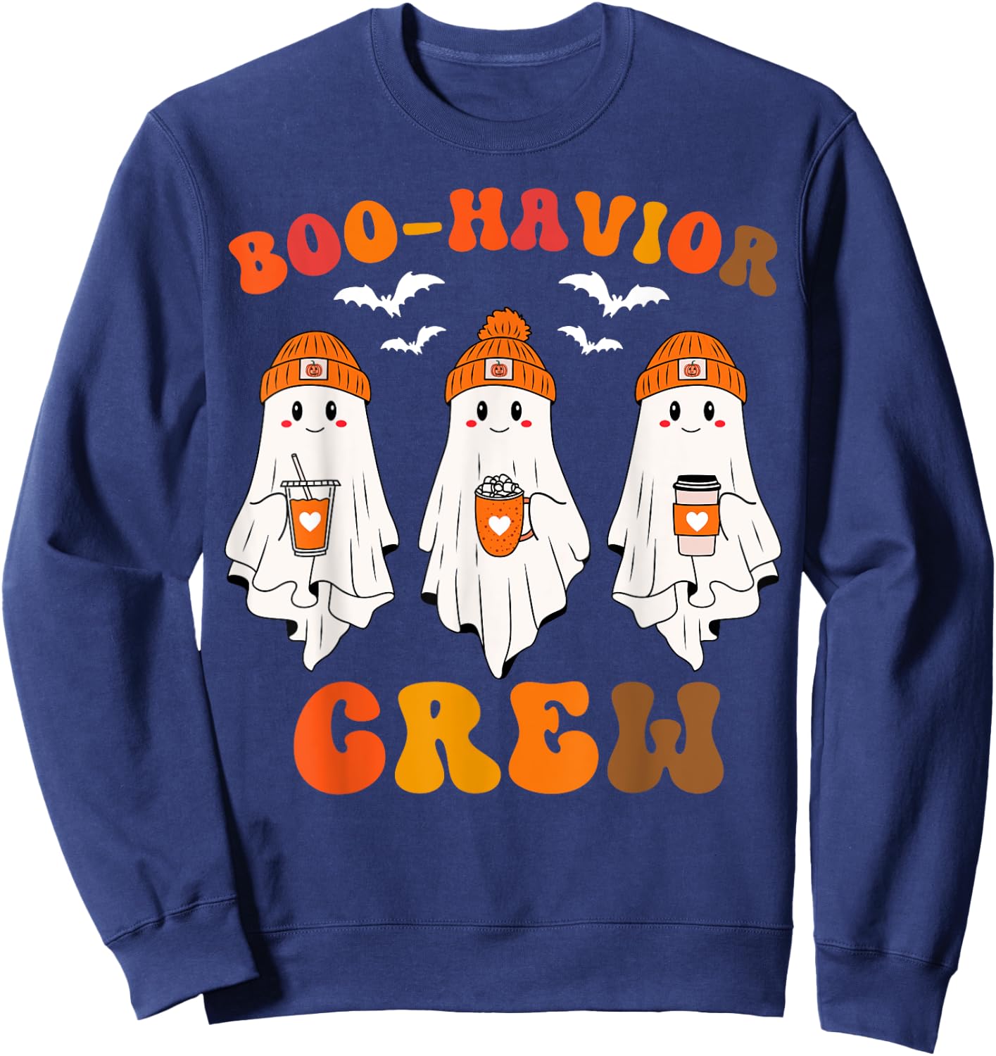 Boo-havior Crew, Behavior Analyst, Halloween ABA Cute Ghost Sweatshirt - Sweatshirt | Navy