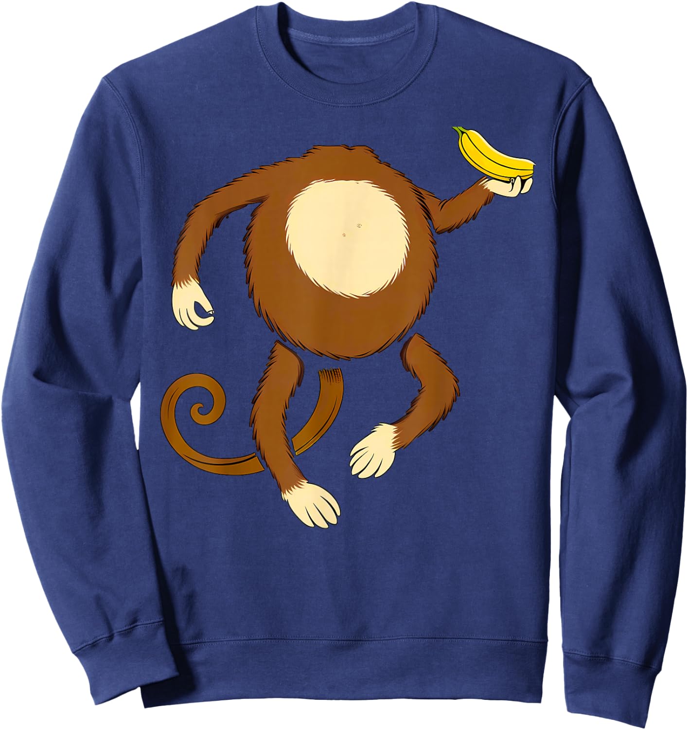 Monkey Holding Banana Halloween Costume Sweatshirt - Sweatshirt | Navy