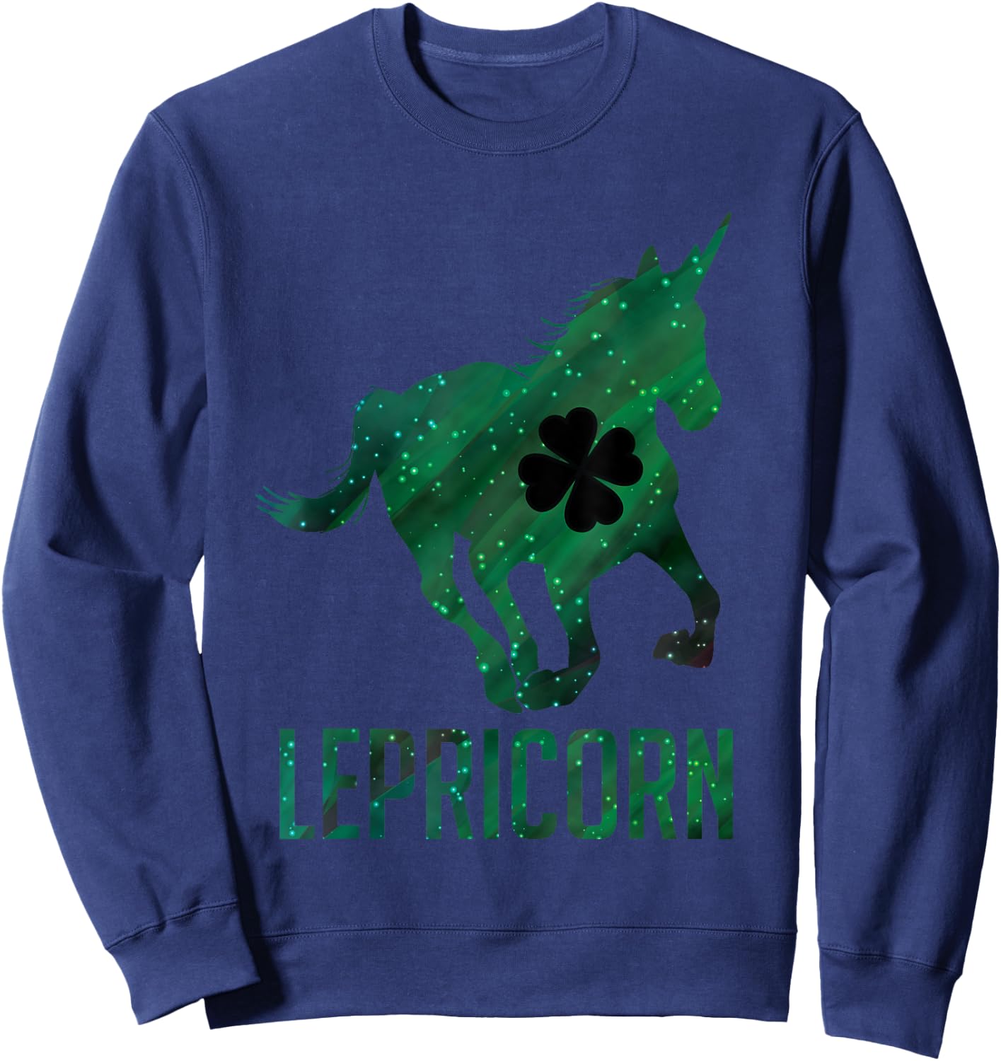 Lepricorn Leprechaun Unicorn Funny St. Patrick's Day Horse Sweatshirt - Sweatshirt | Navy