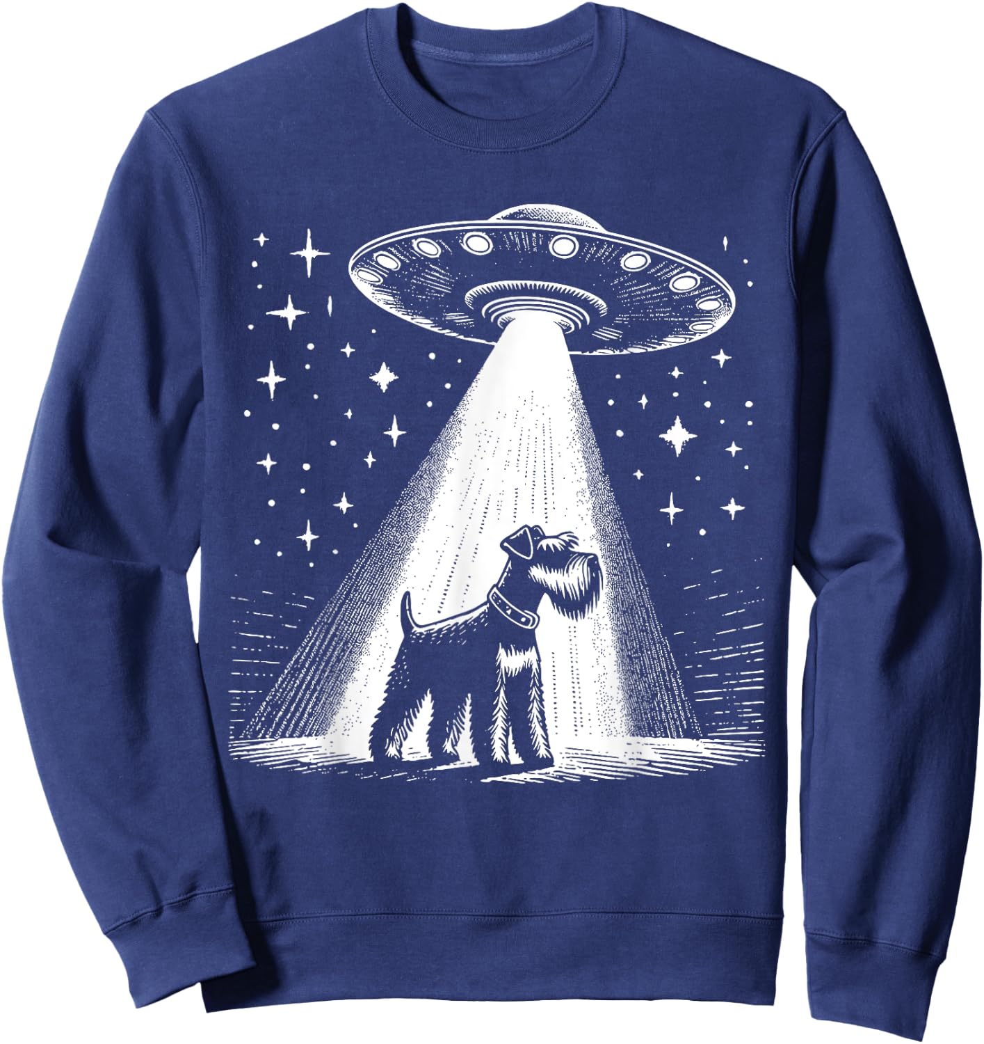 Schnauzer Mom Dad Dog - Funny Alien UFO Women Sweatshirt - Sweatshirt | Navy