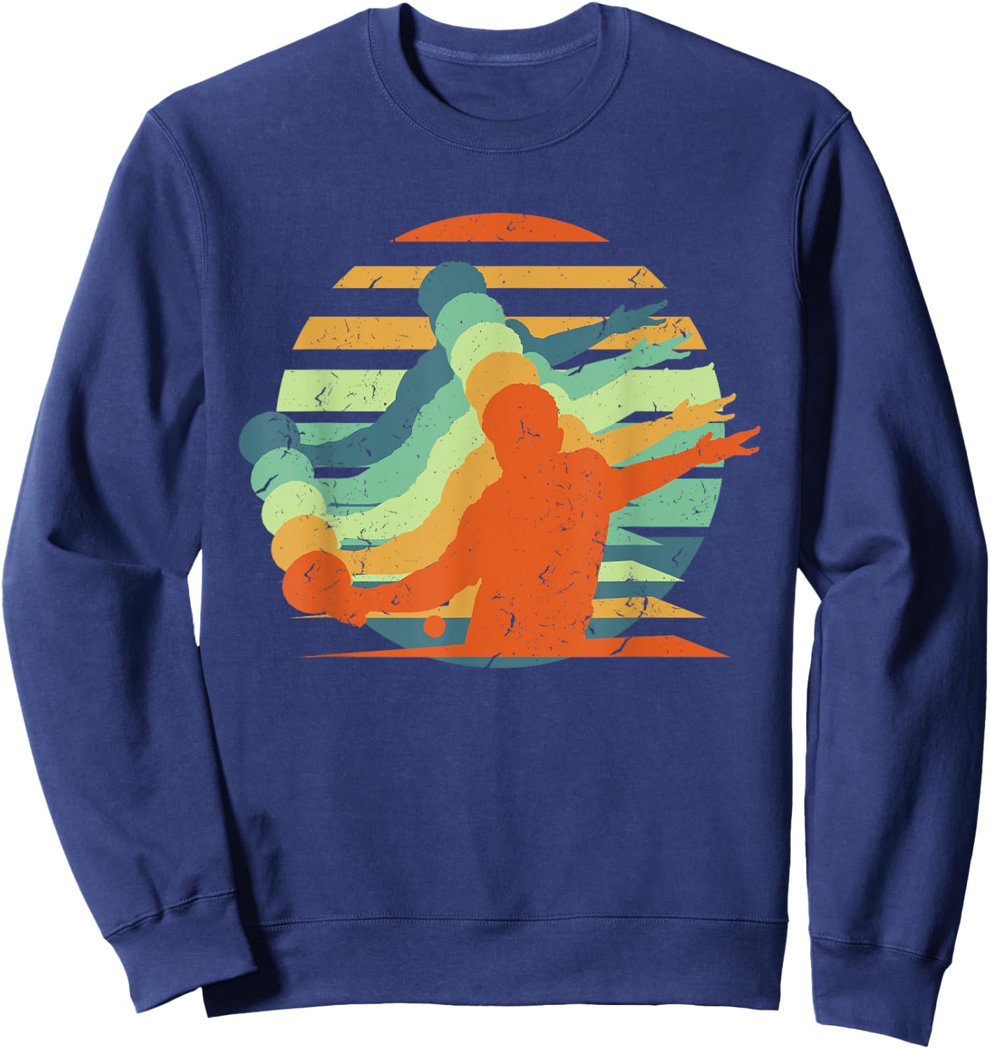 Table Tennis, Ping-Pong, Men Women Kids, Retro, Vintage Sweatshirt - Sweatshirt | Navy