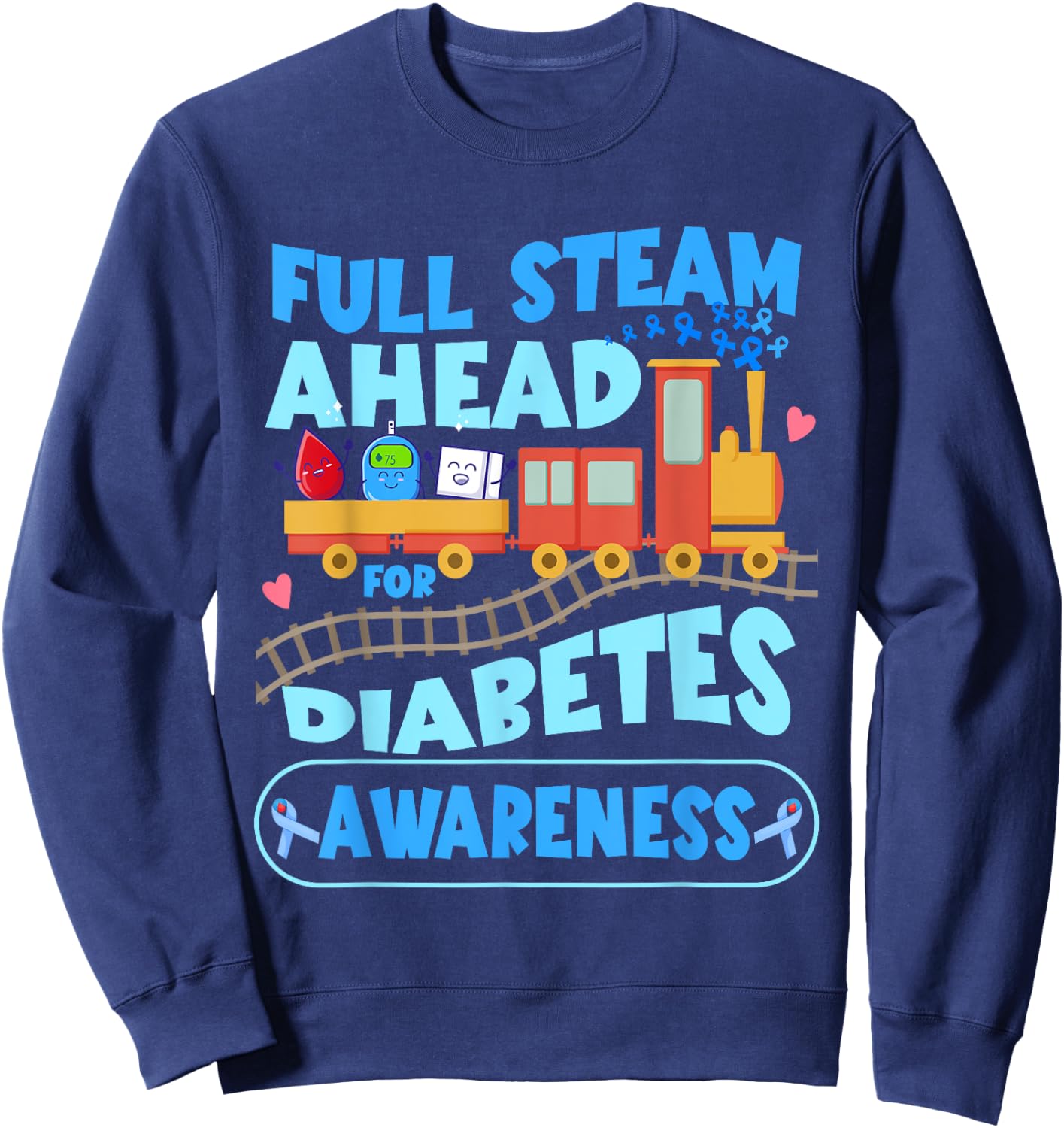 Diabetic Kids Toddler Diabetes Awareness T1D Warrior Sweatshirt - Sweatshirt | Navy