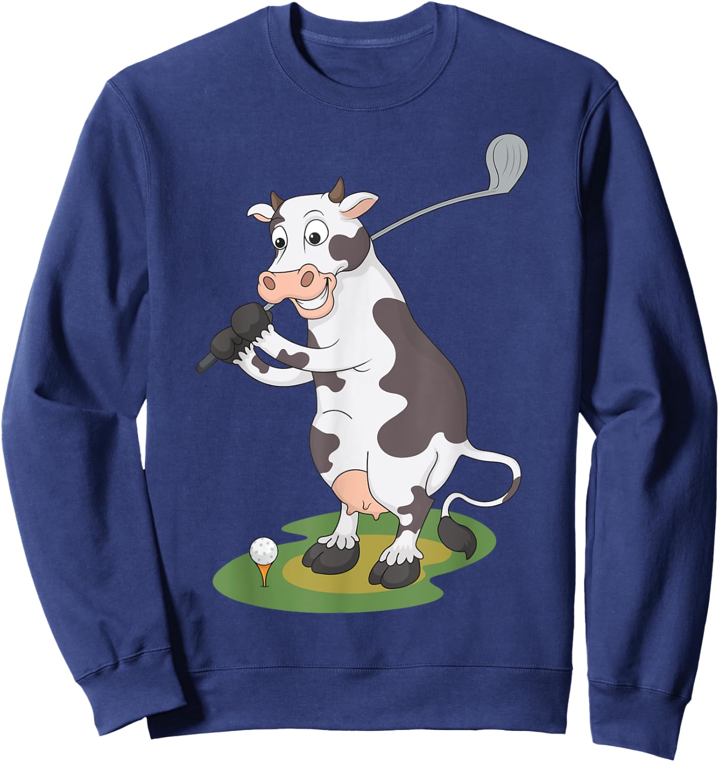 Golfing Cow Golf Sweatshirt - Sweatshirt | Navy