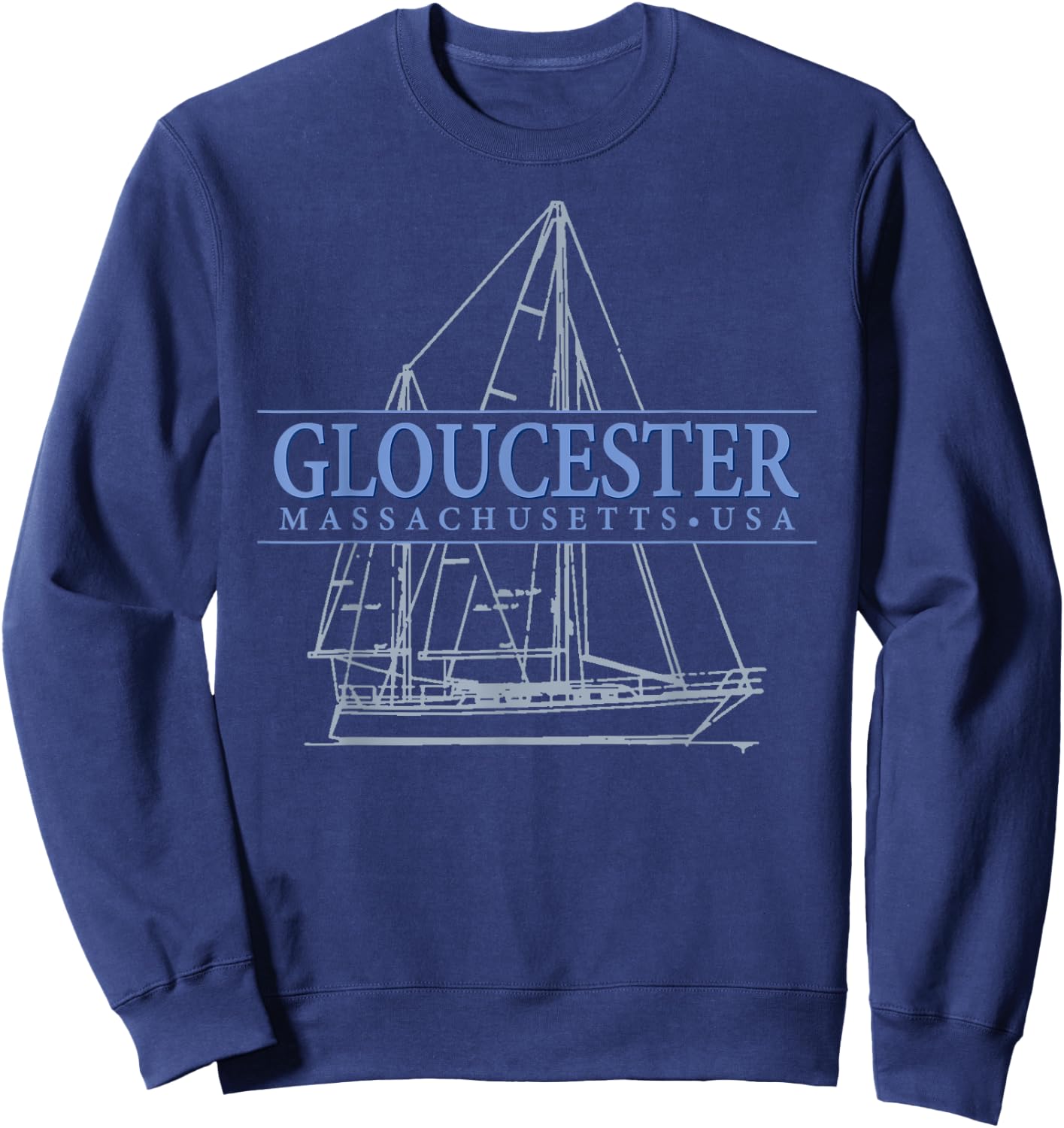 Gloucester Massachusetts sailing Sweatshirt - Sweatshirt | Navy