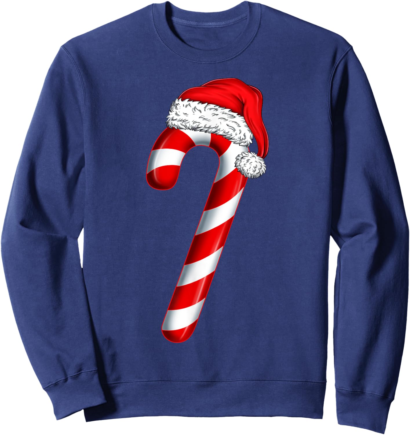 Christmas Crew Candy Cane Santa Hat Kids Girls Boys Women Sweatshirt - Sweatshirt | Navy