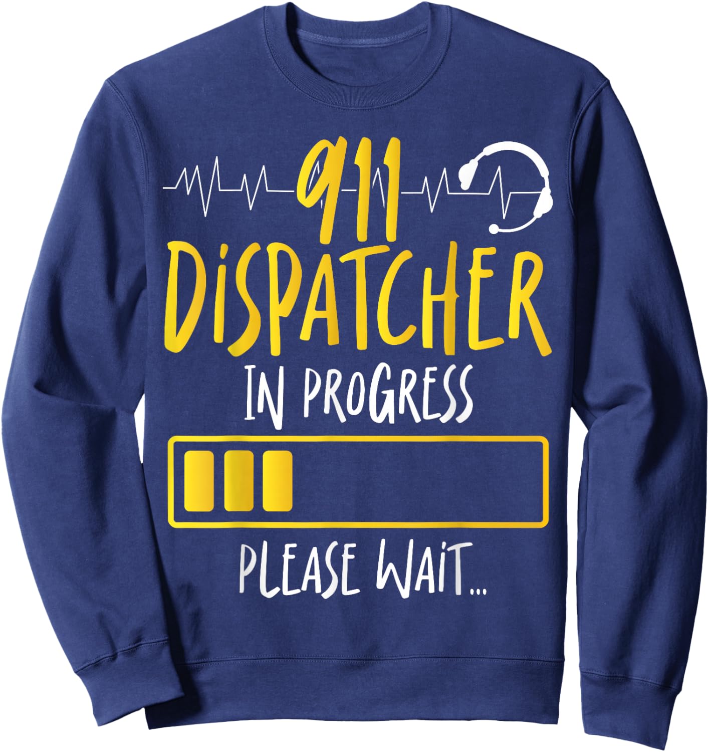 911 Dispatcher Thin Gold Yellow Line 911 Dispatcher In Sweatshirt - Sweatshirt | Navy