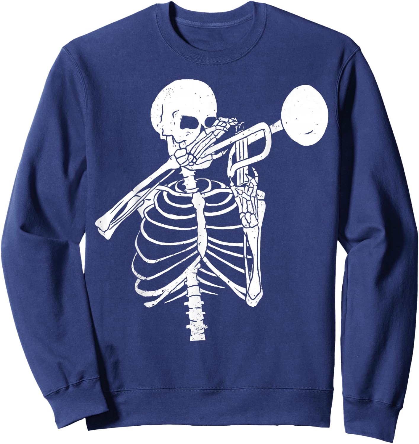 Trumpet Lover Forever - Skeleton Playing Trumpet Sweatshirt - Sweatshirt | Navy