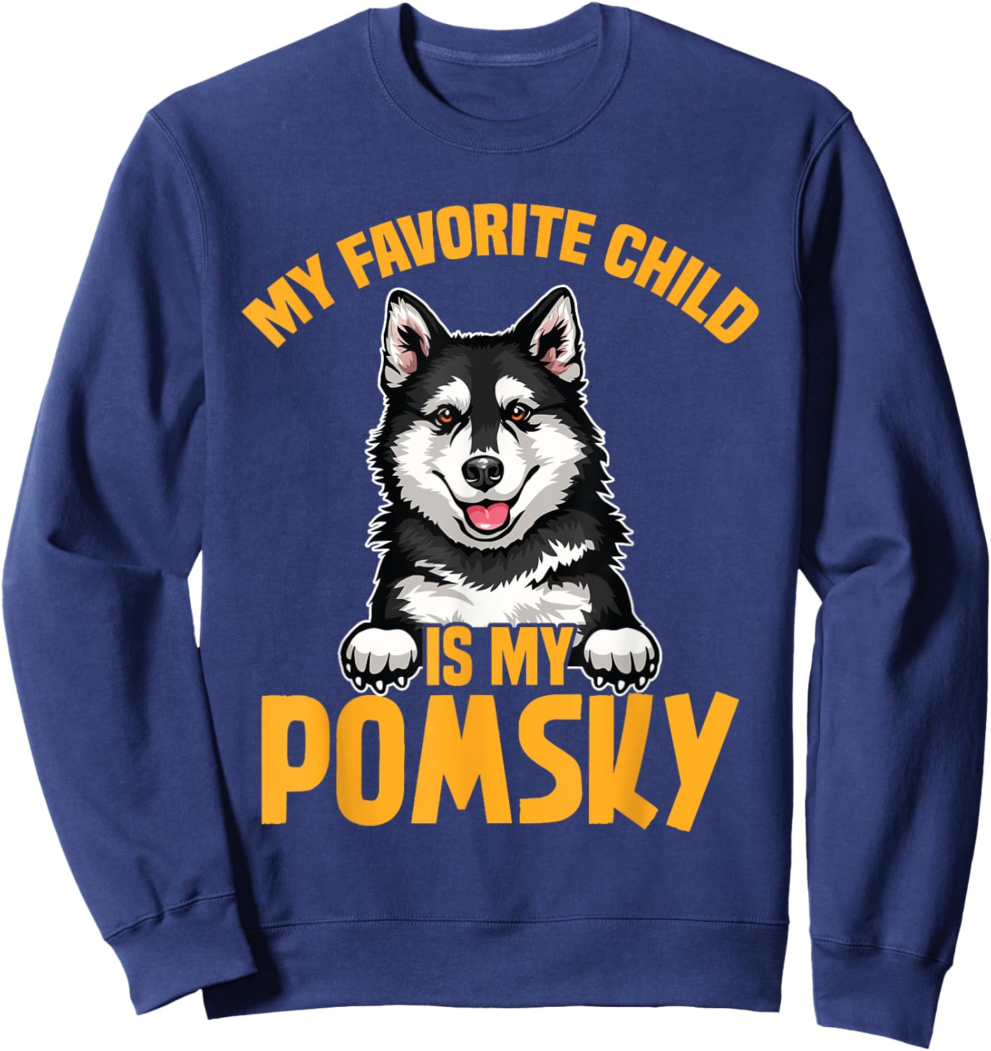 Pomsky Mom Stuffed Animal Pomsky Owner Dog Lover Pomsky Sweatshirt - Sweatshirt | Navy
