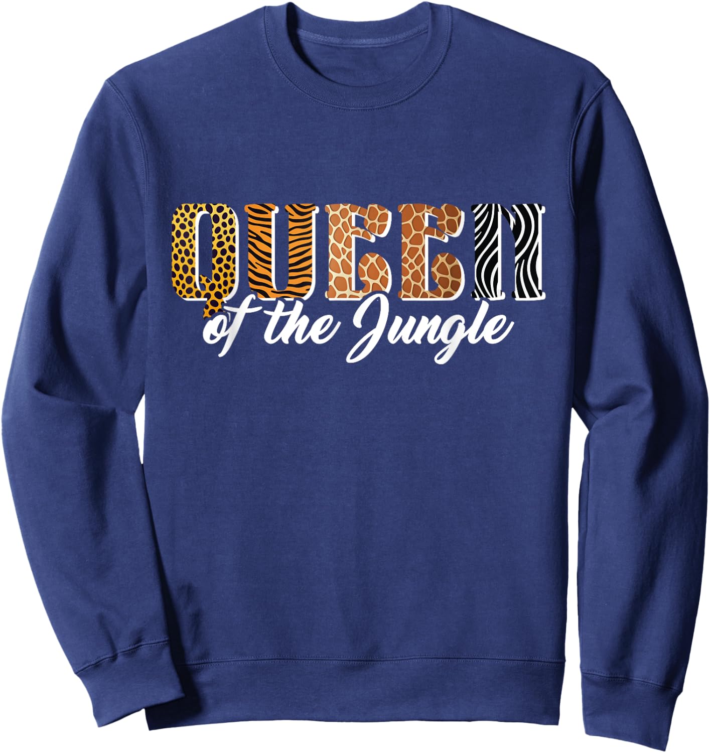 Queen of the Jungle Safari Animal Birthday Matching Women Sweatshirt - Sweatshirt | Navy