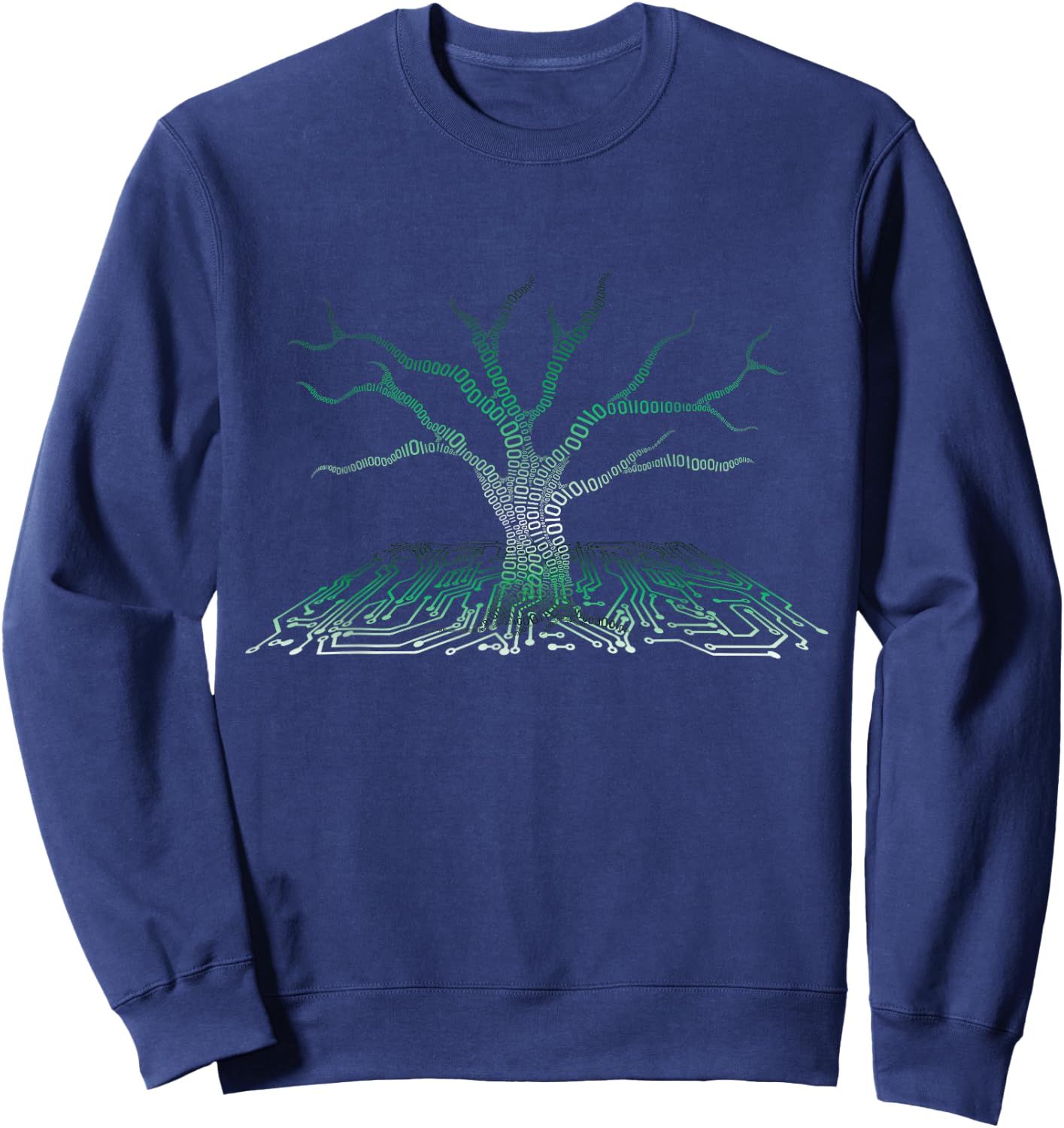 Programmer Gift - Binary Tree Computer Circuit Board Sweatshirt - Sweatshirt | Navy