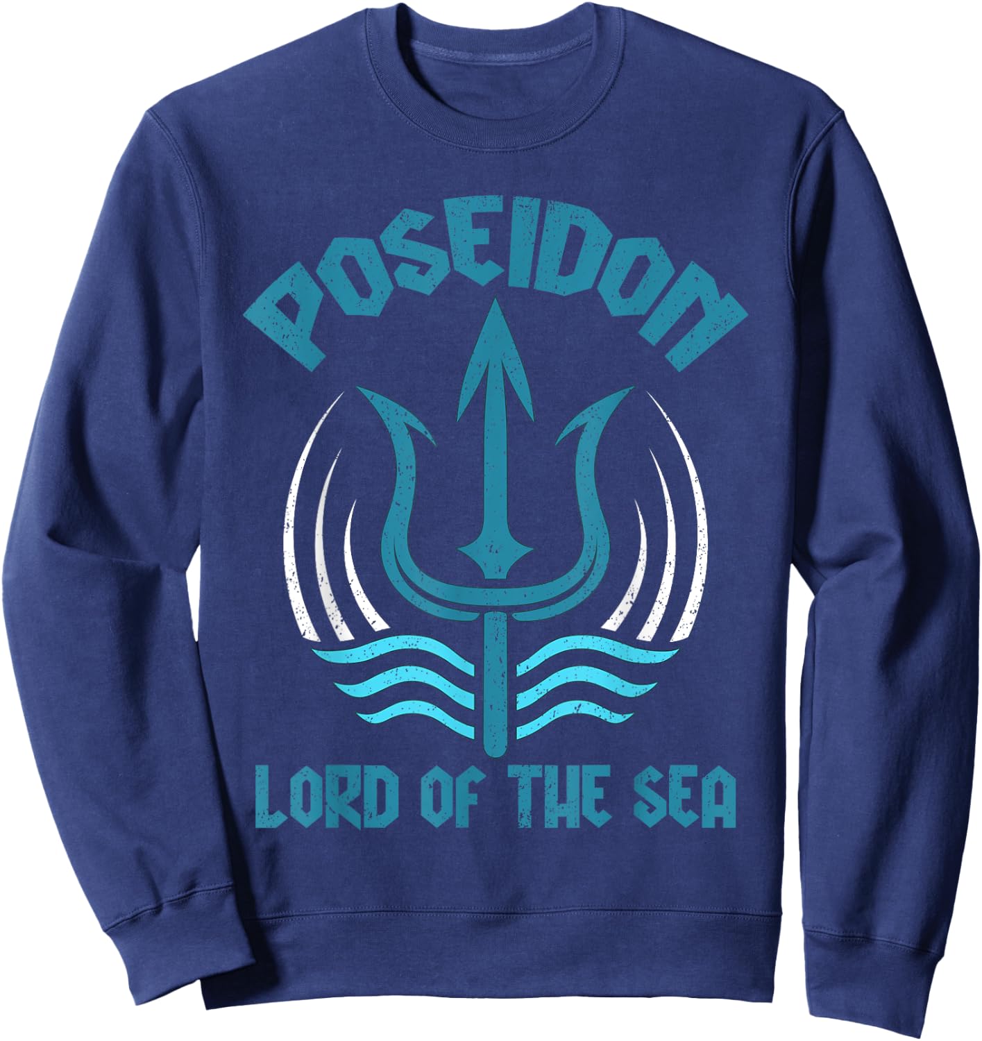 Poseidon Trident Shirt Lord of the Sea Greek God Symbol Sweatshirt - Sweatshirt | Navy