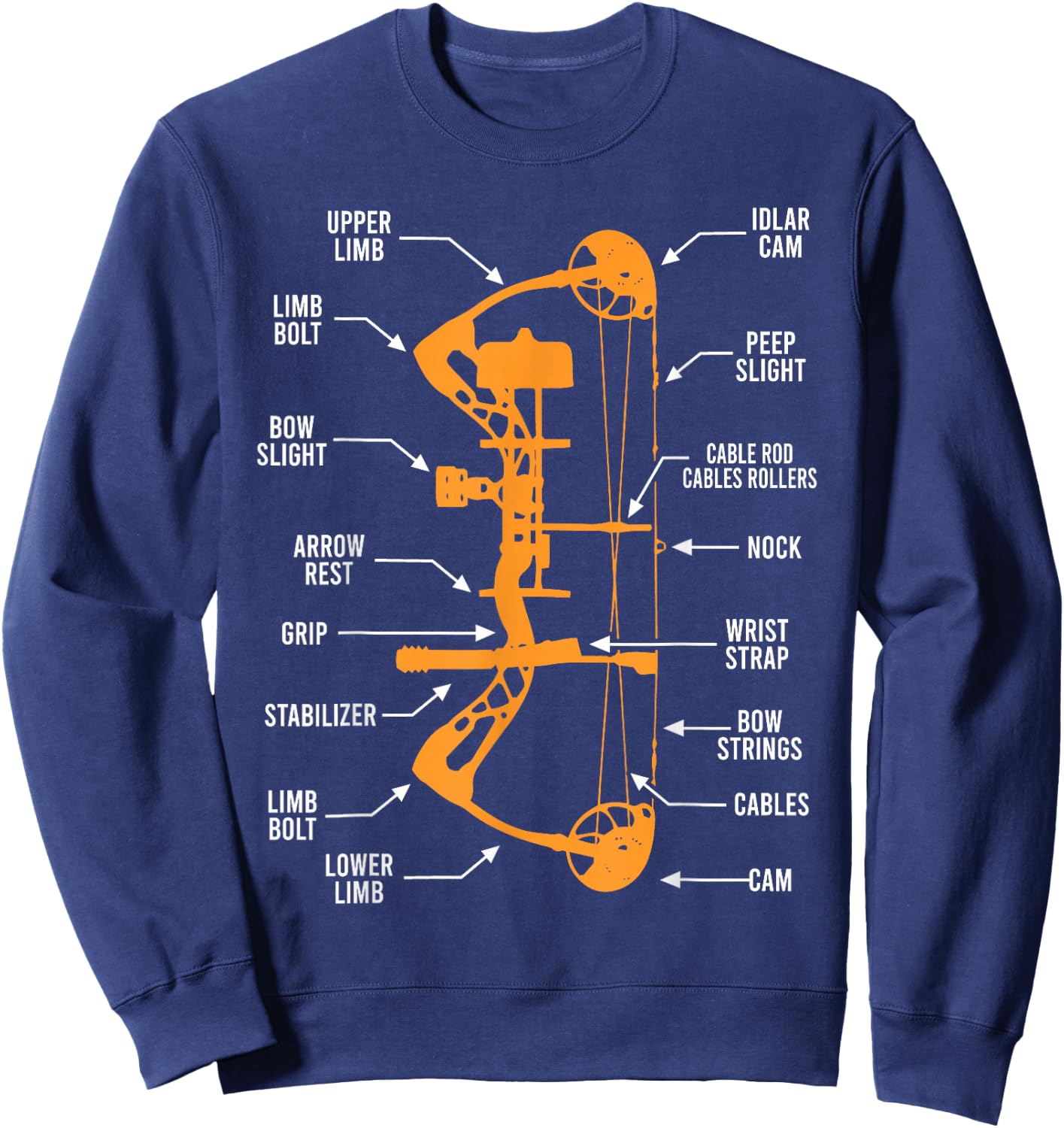 Anatomy of Archery Bow Hunting - Bowhunting Sweatshirt - Sweatshirt | Navy