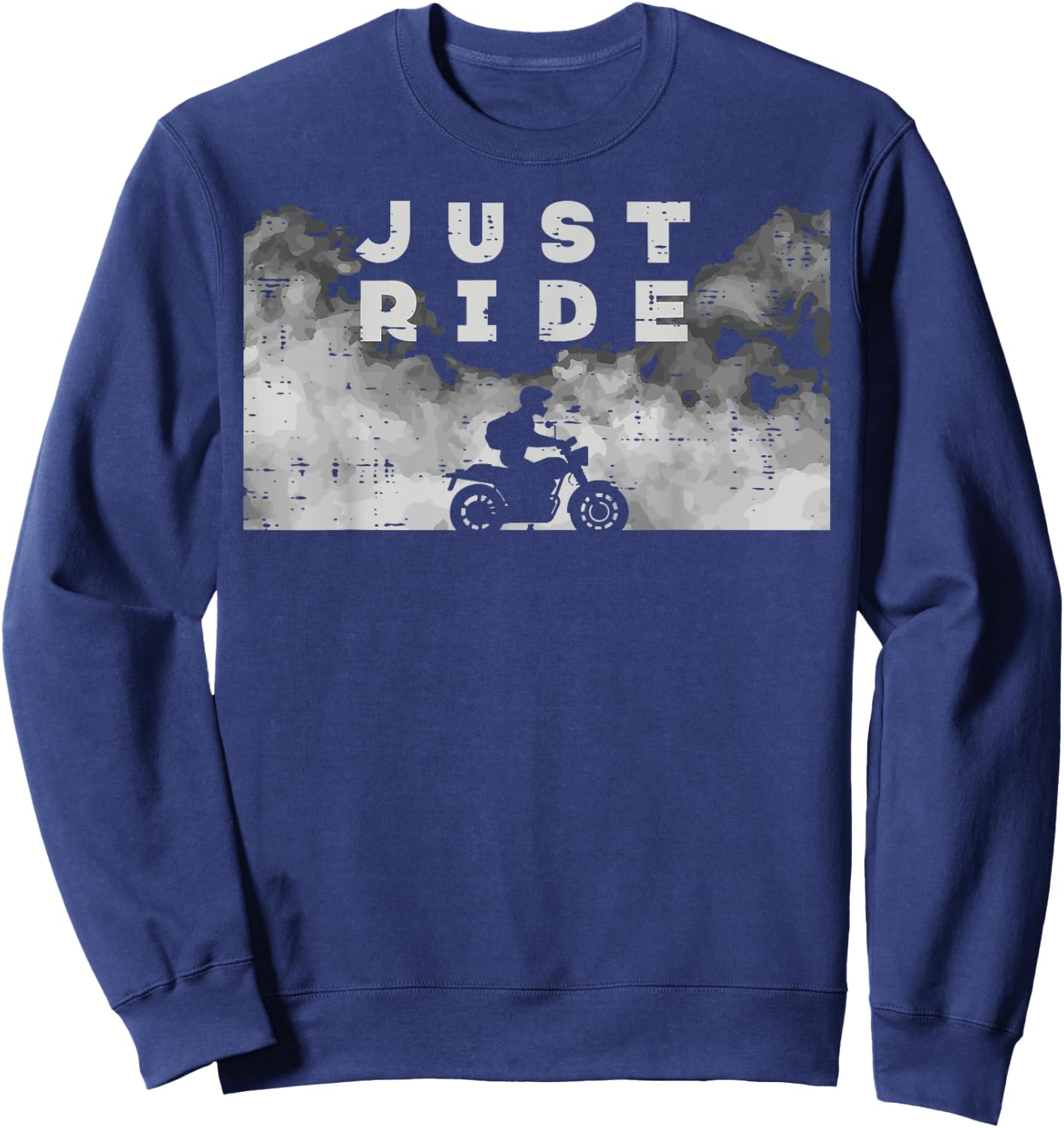 Biker Just Ride Cool Motorcycle Motorbike Men Women Kids Sweatshirt - Sweatshirt | Navy