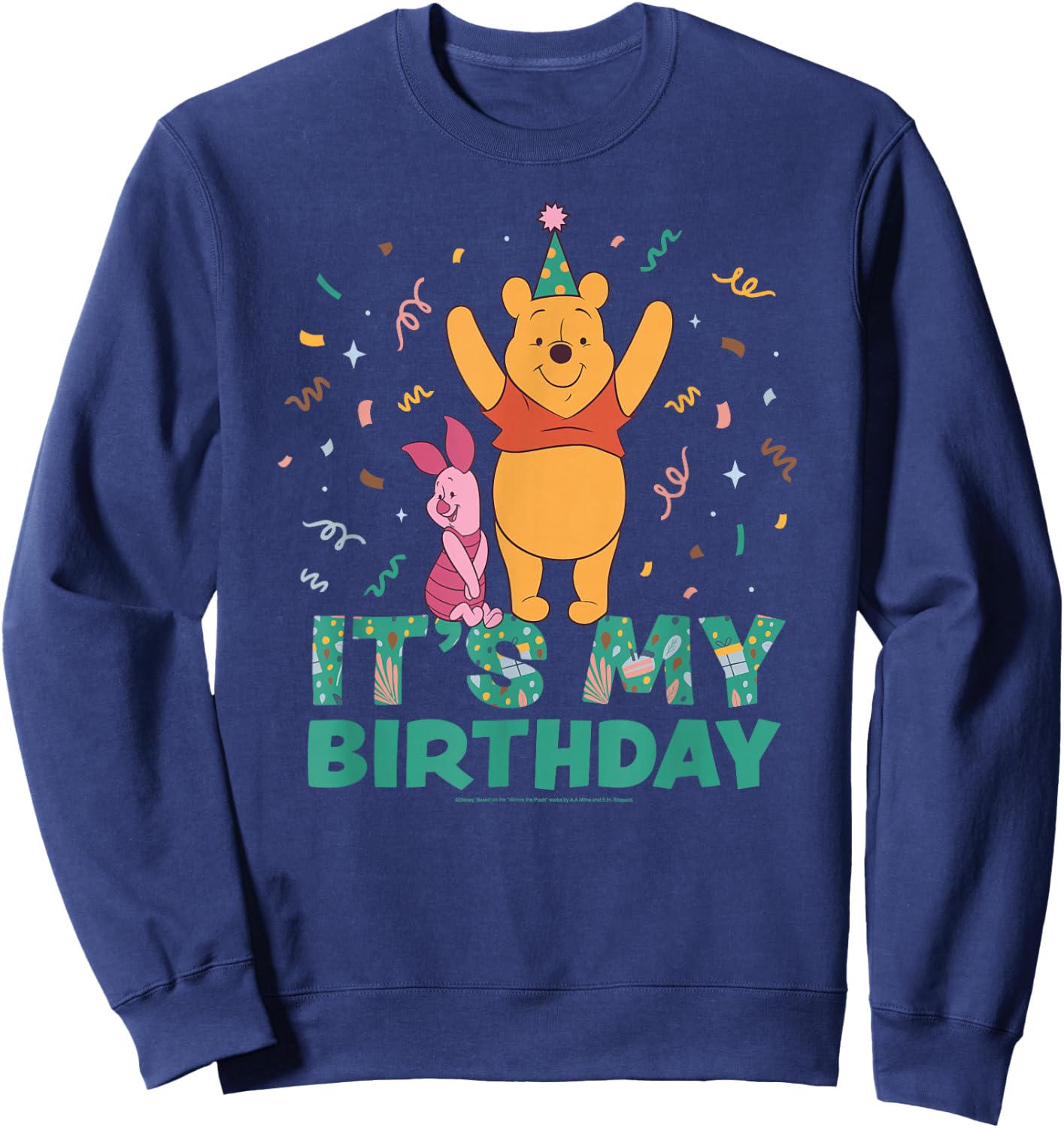 Disney Winnie The Pooh & Piglet It's My Birthday Party Sweatshirt - Sweatshirt | Navy