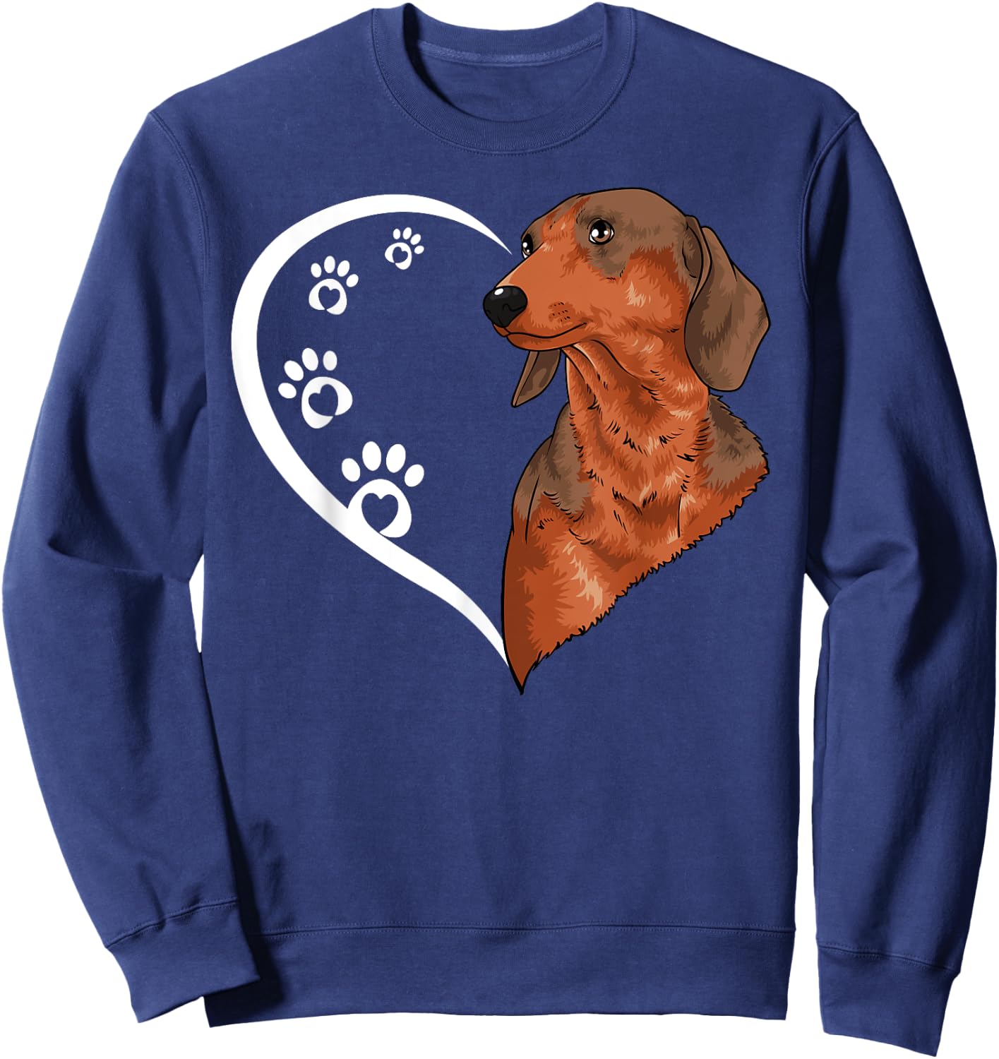 Dachshund Shirts Girls Kids Heart Cute Dachshund Sweatshirt - Sweatshirt | Navy