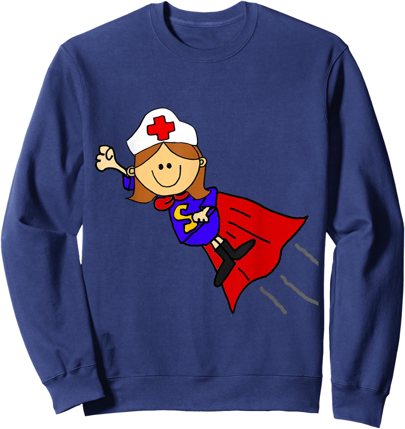 SmileteesJobs Funny Nurse Superhero Nursing Sweatshirt - Sweatshirt | Navy